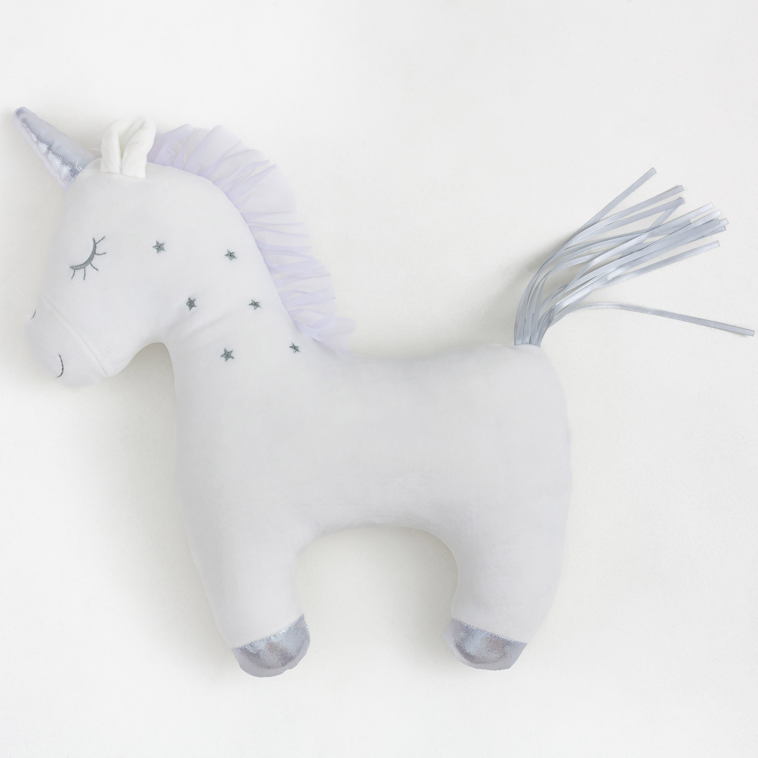 Сәндік жастық, 40х48 см, полиэстер, ақ, Бір мүйізді, Unicorn, image-0