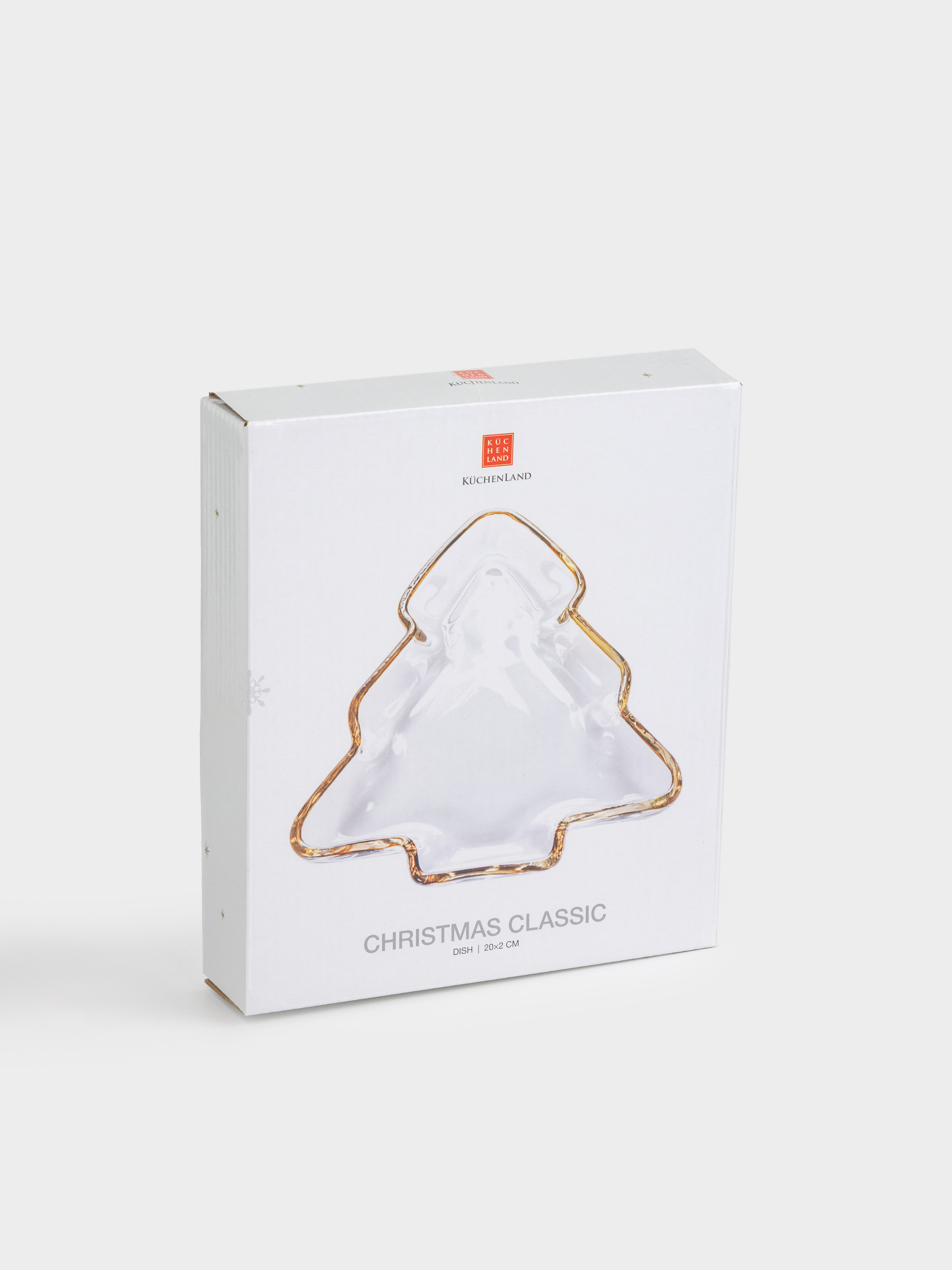 Блюдо, 20х17х2 см, стекло, с золотистым кантом, Ель, Christmas classic, image-6