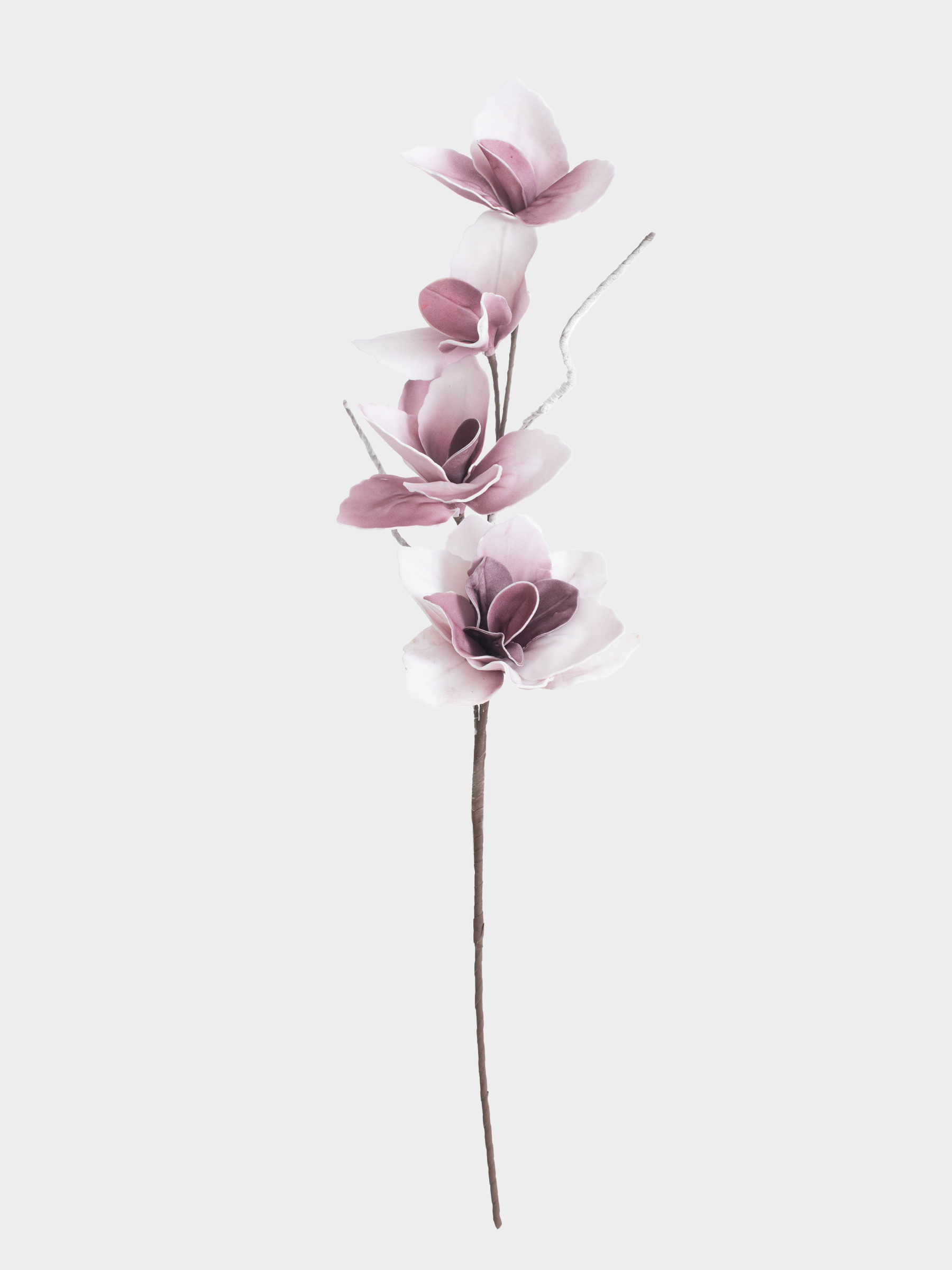 Ветка декоративная, 90 см, пластик/пенопласт, Розовая магнолия, Magnolia, image-0