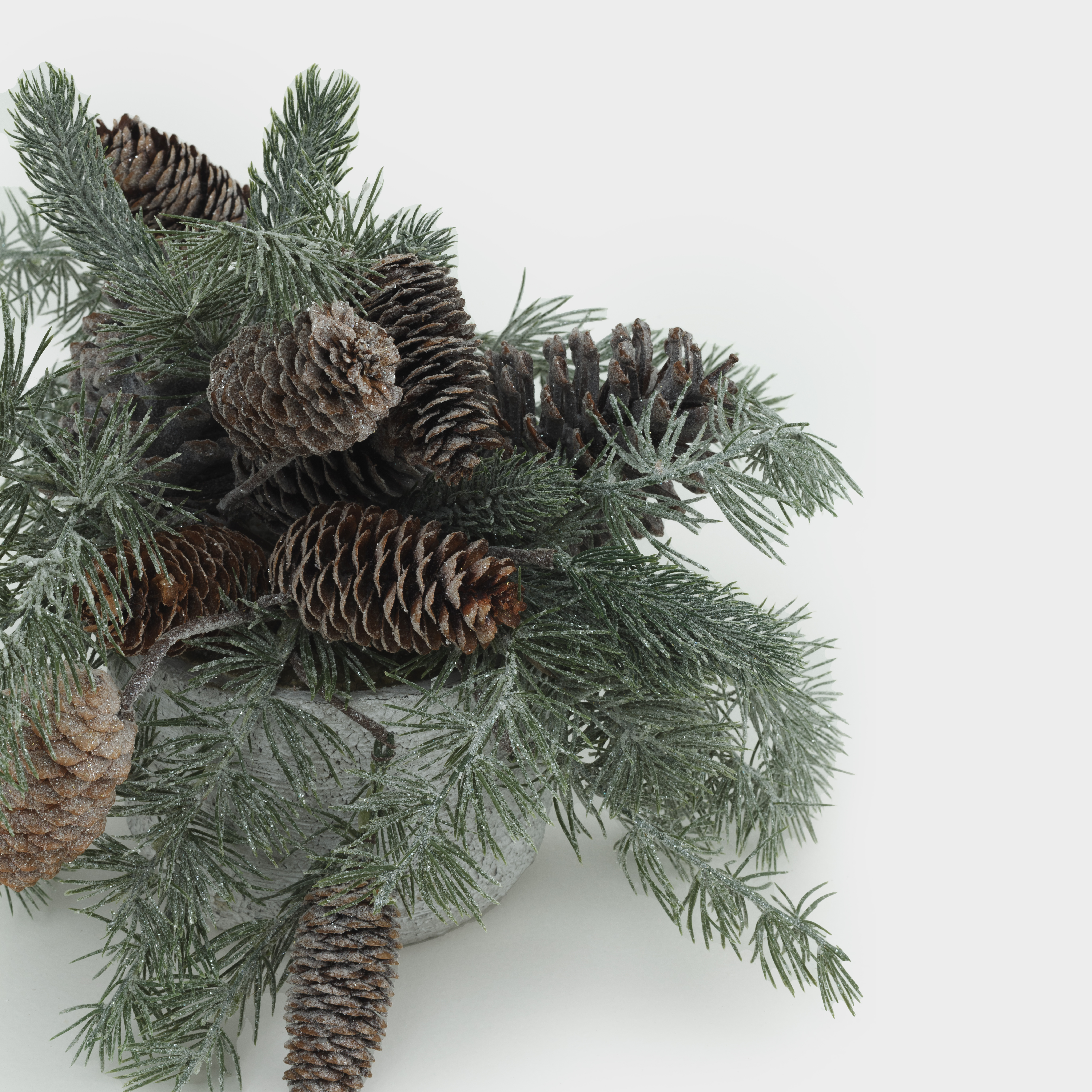 Композиция декоративная, 30х30 см, в горшке, пластик/шишки, Хвоя, Conifer decor, image-1