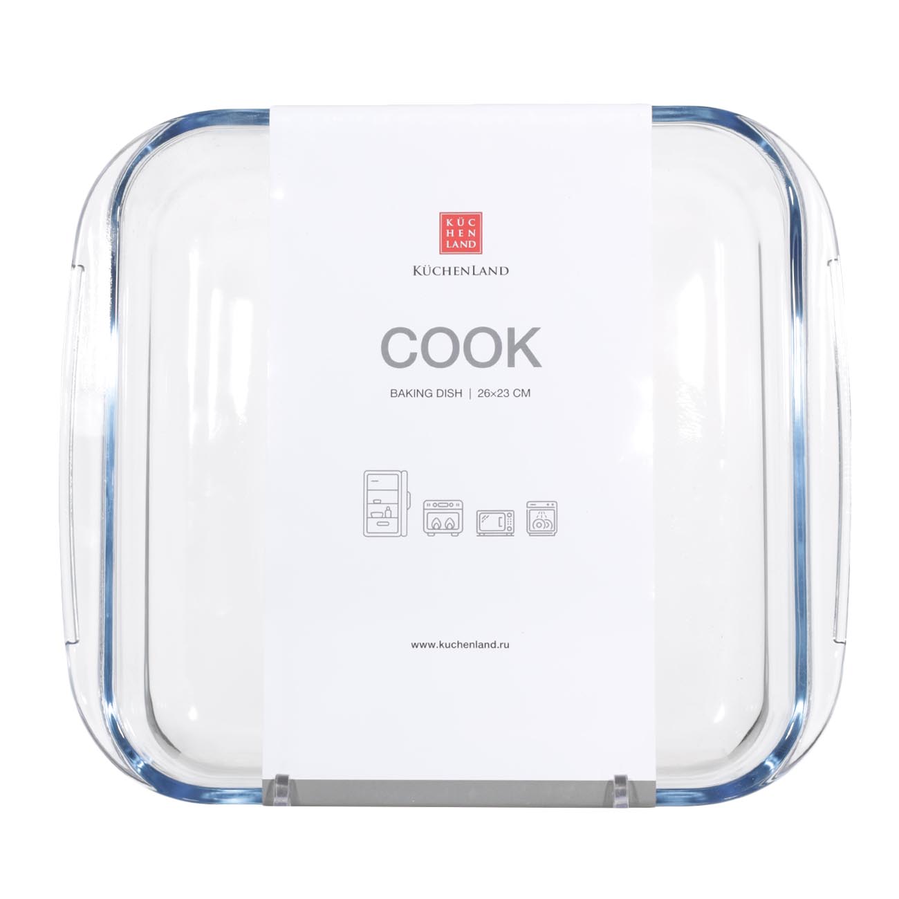 Форма для запекания, 26 см, стекло Т, квадратная, Cook, image-1