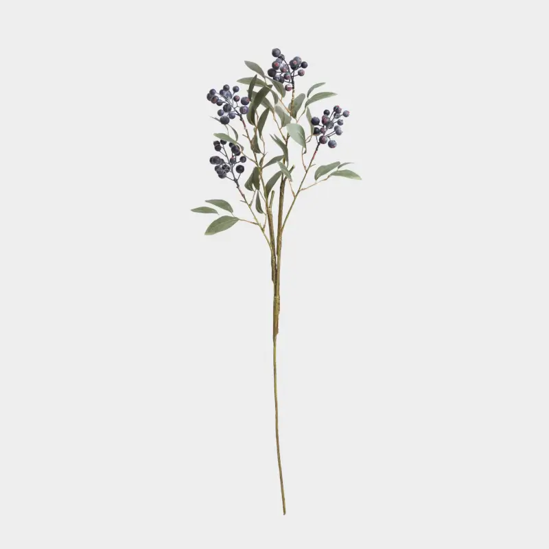 Ветка декоративная, 91 см, пенопласт/полиэстер, Синие ягоды, Blue berry