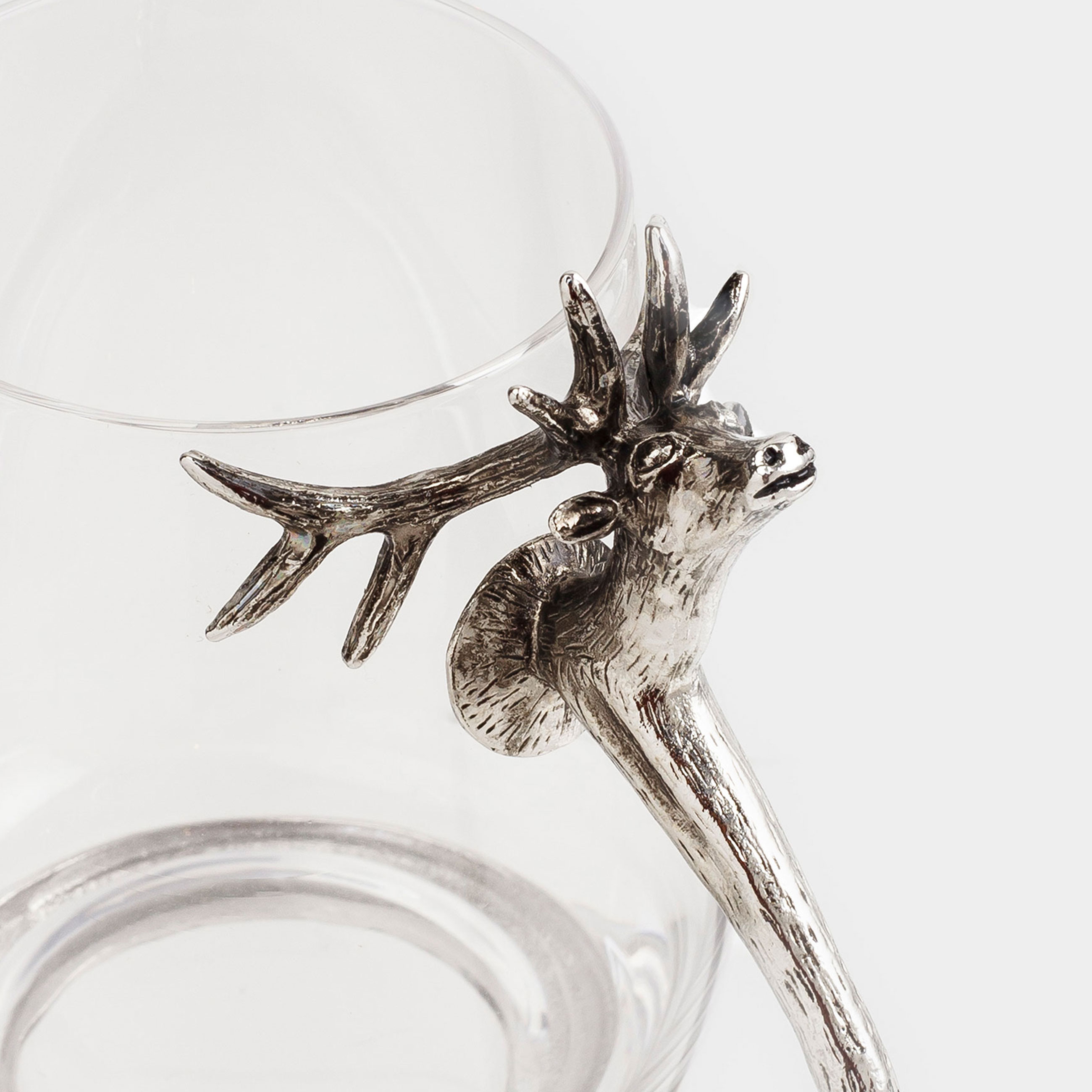 Кружка, 400 мл, стекло/металл, Серебристый олень, Lux elements, image-5