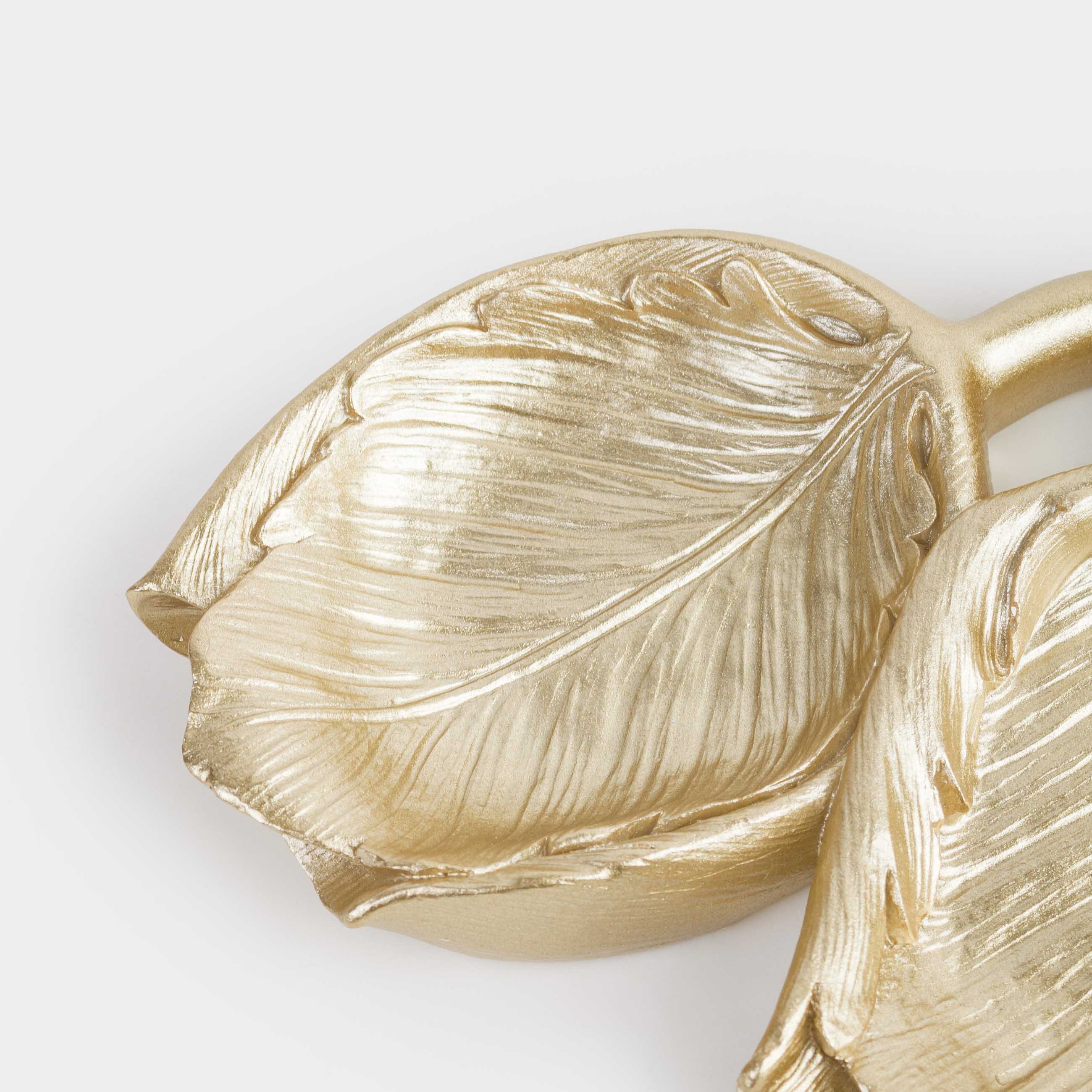 Сәндік ыдыс, 18х16 см, полирезин, алтын, Қызғалдақтар, Fantastic gold, image-6
