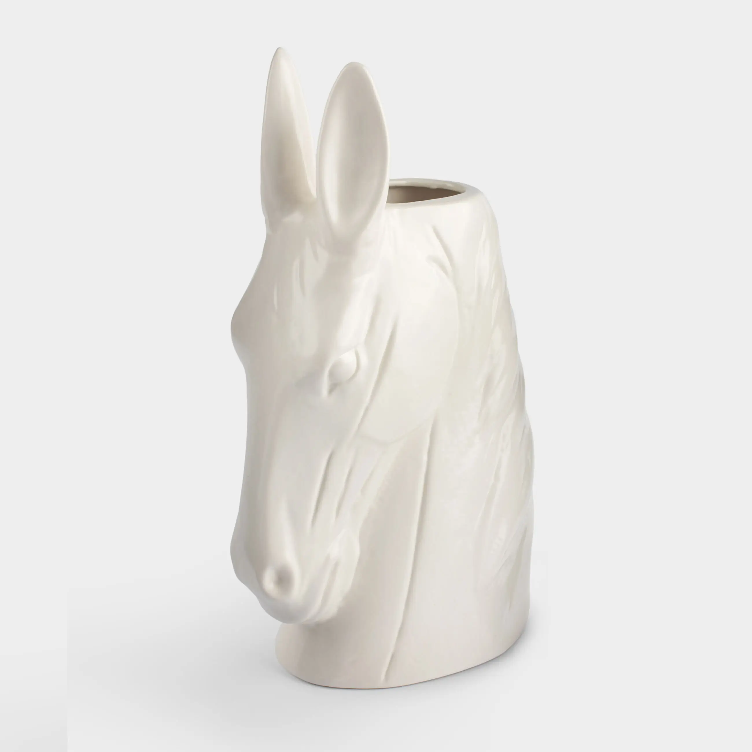 Сәндік ваза, 25 см, полирезин, ақ, Жылқы, Horse white