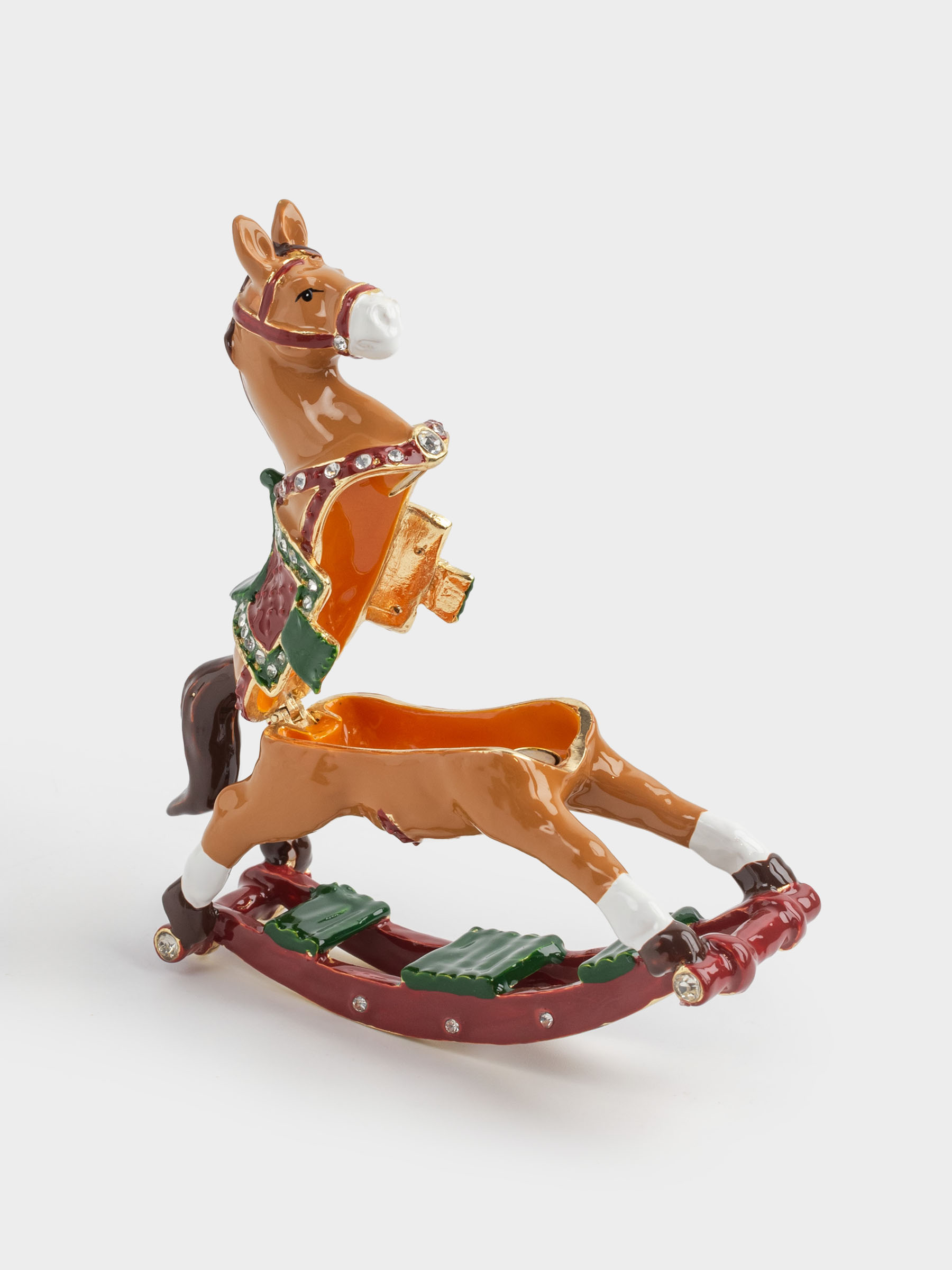 Қобдиша, 10х8 см, металл, сүт түстес, Жылқы, Antique horse, image-1