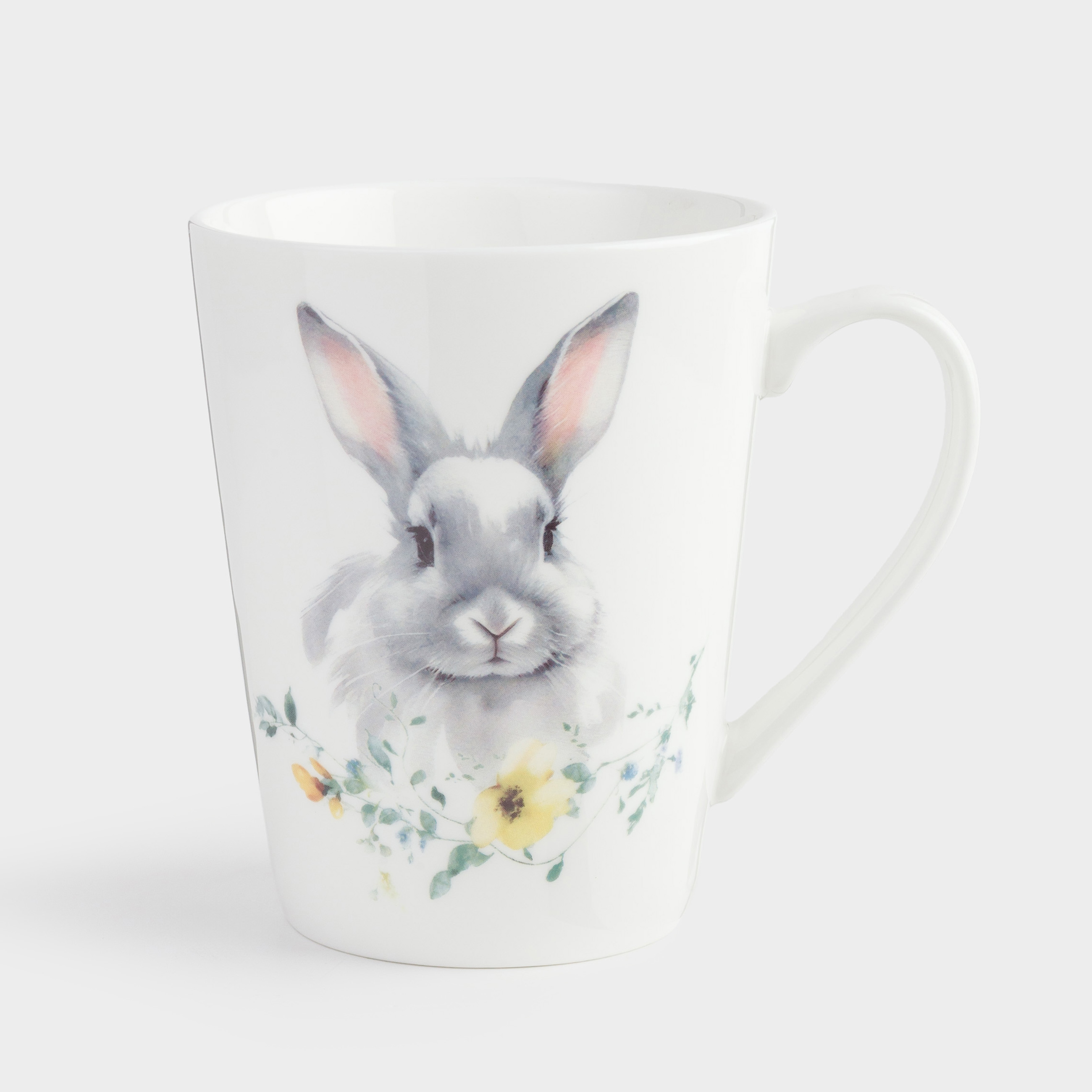 Кружка, 420 мл, фарфор N, белая, Кролик в цветах, Easter, image-0