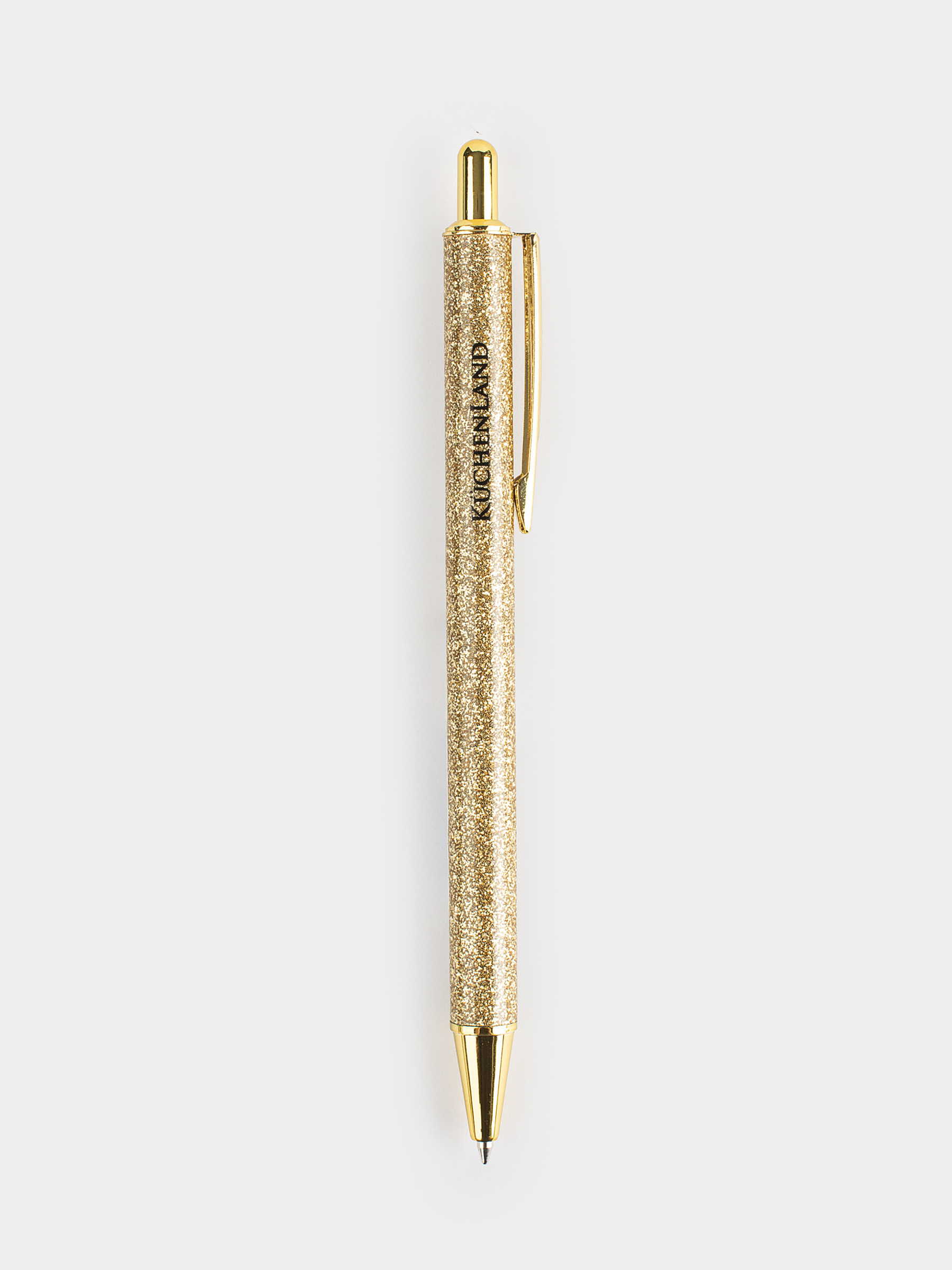 Ручка шариковая, 14 см, сталь, золотистая, с блестками, Draw sparkle, image-0