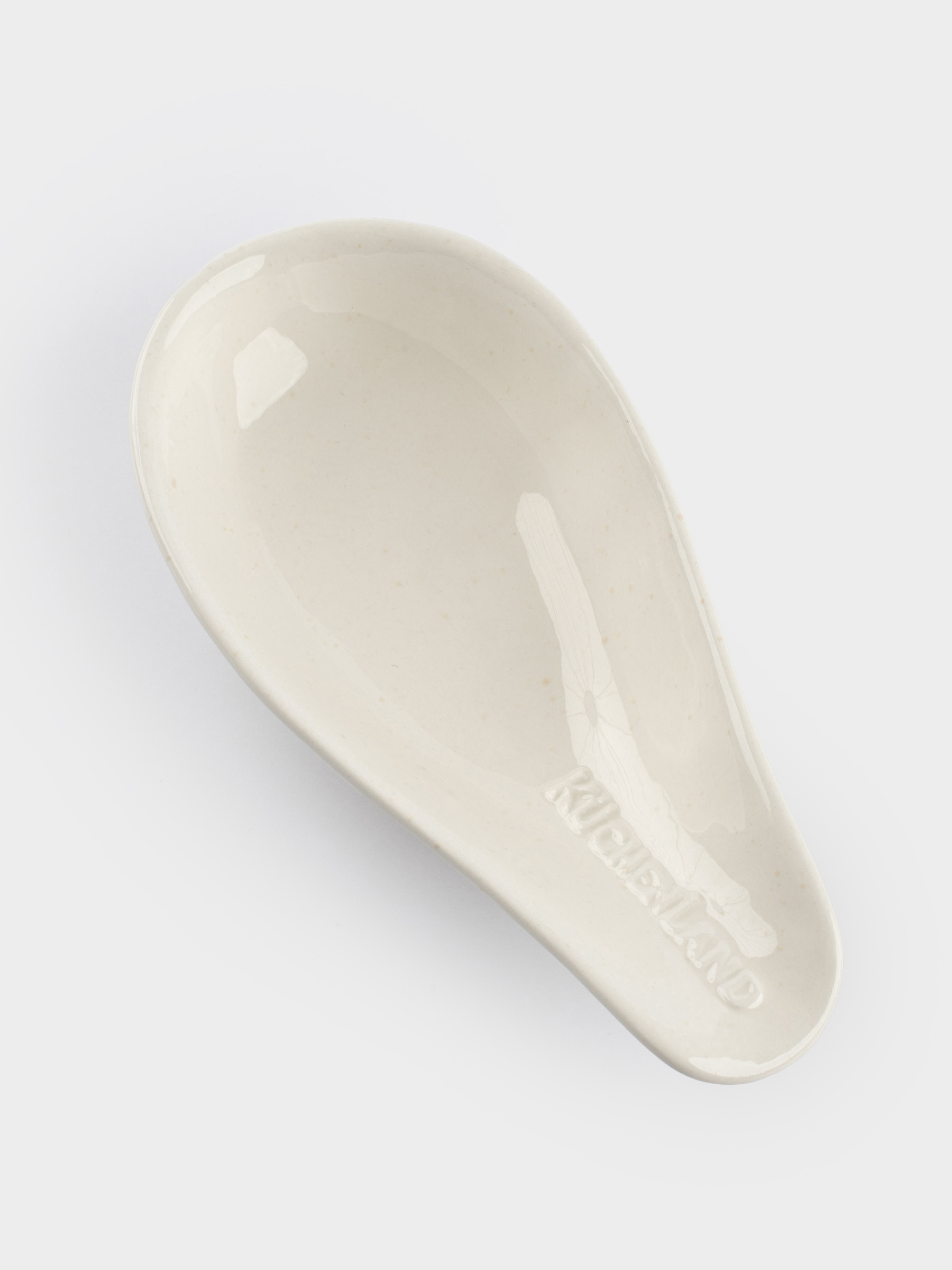 Подставка под ложку, 20 см, керамика, молочно-бежевая, в крапинку, Ceramo speckled, image-3