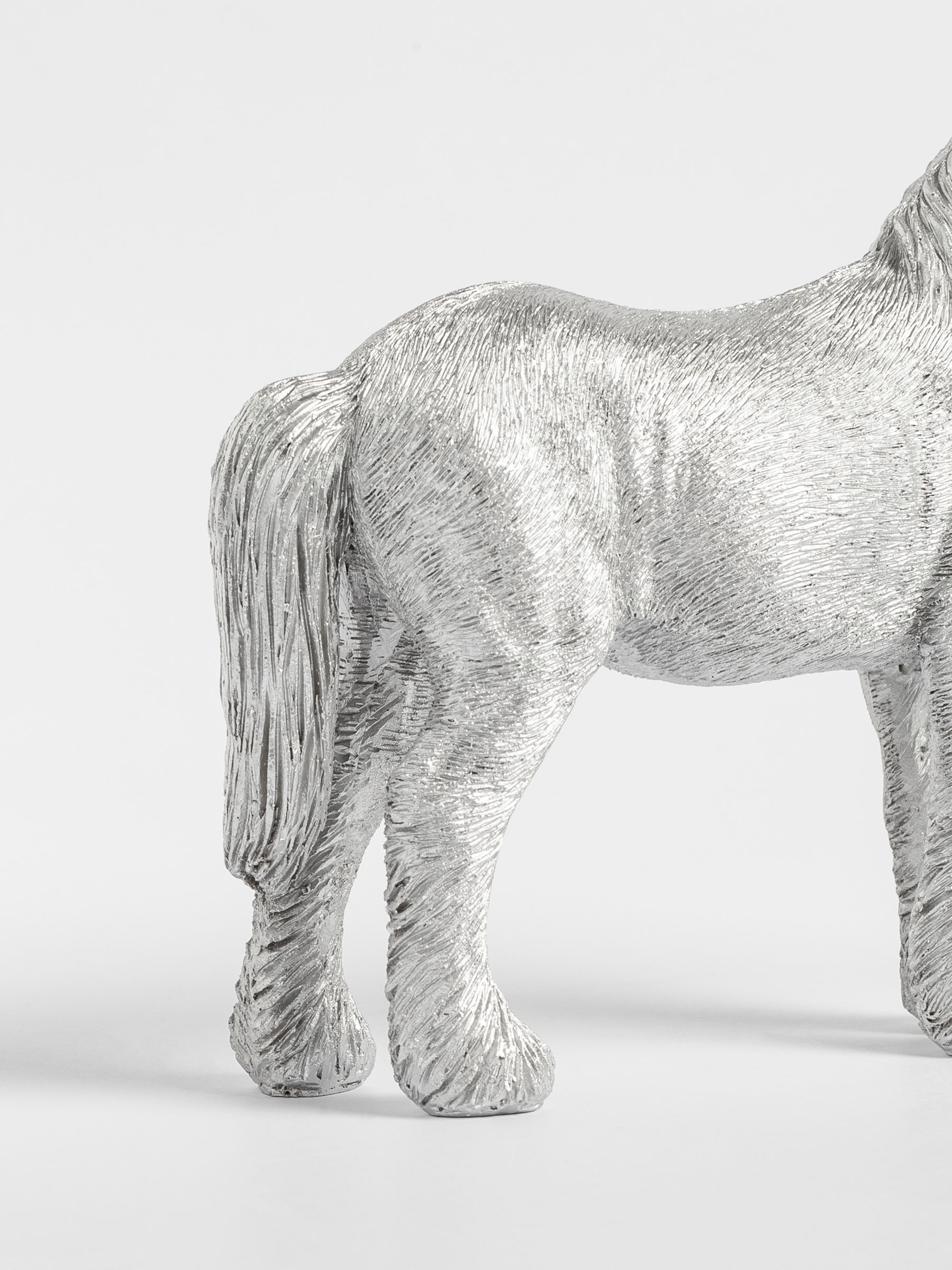 Мүсінше, 17х16 см, полирезин, күміс, Жылқы, Horse silver, image-4
