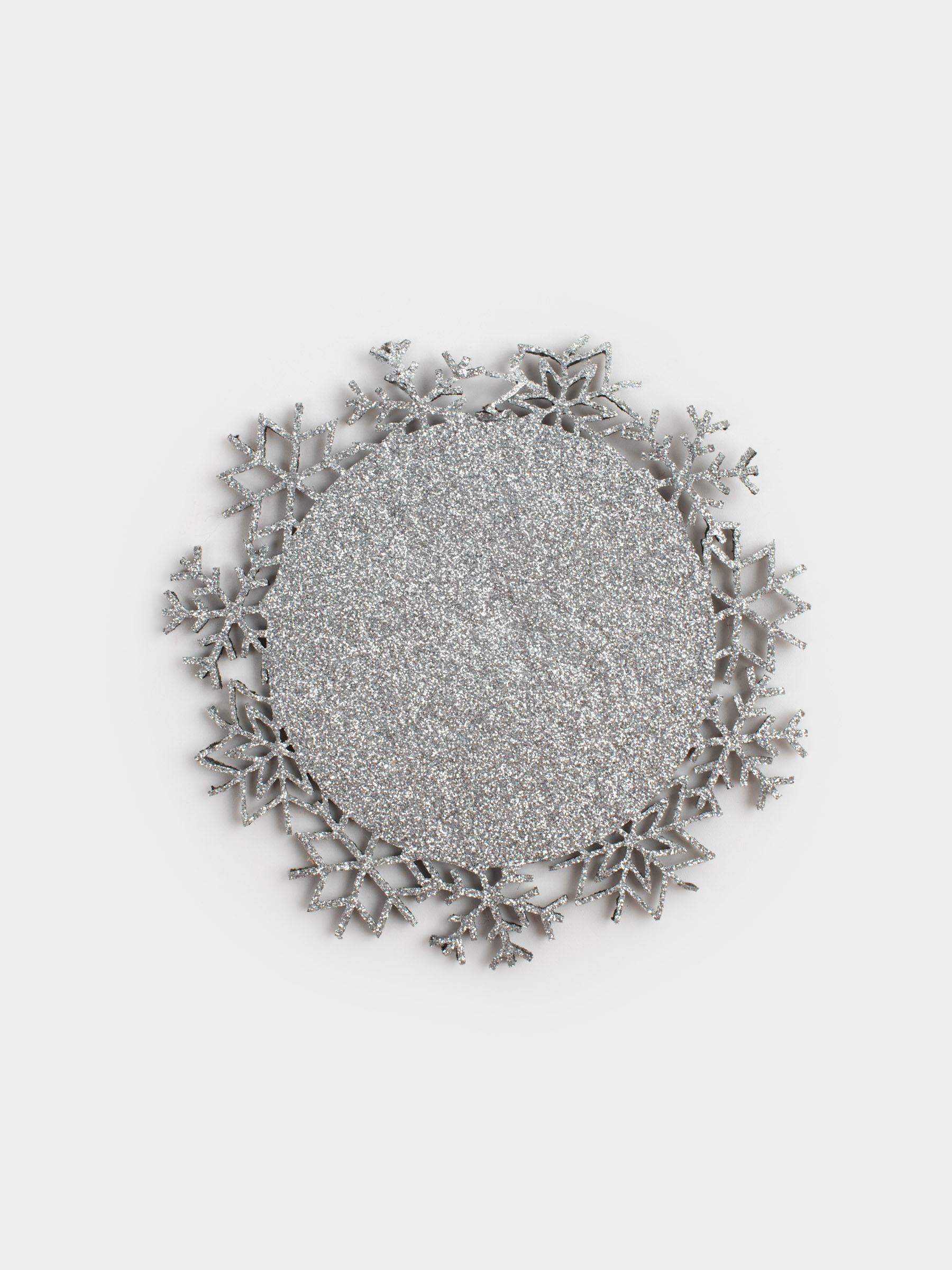 Саптыаяқ тұғыры, 12 см, 2 дана, киіз, бұйра, күміс, Қар ұшқындары, Felt mat, image-1