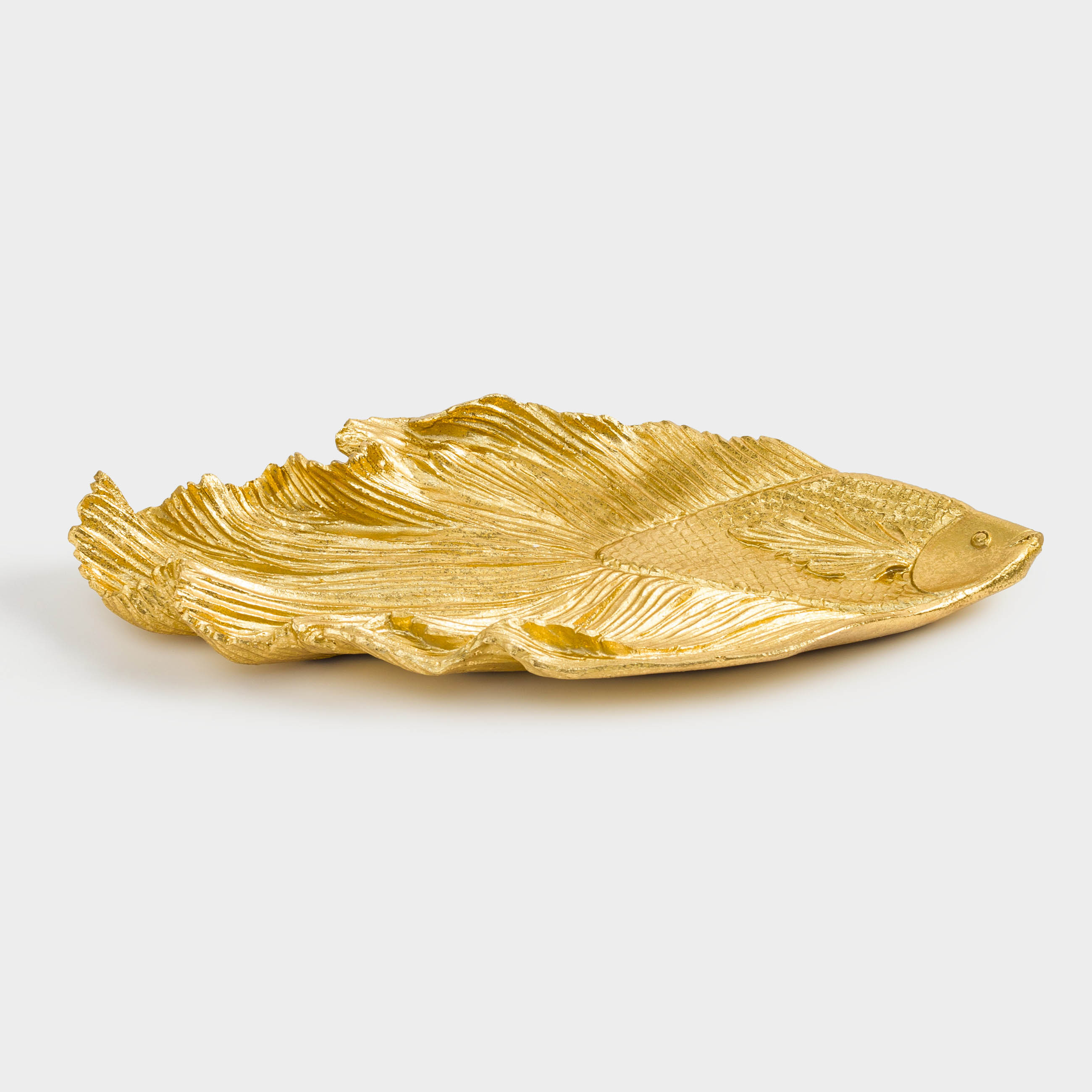 Блюдо декоративное, 27х13 см, полирезин, золотистое, Рыбка, Goldfish, image-5