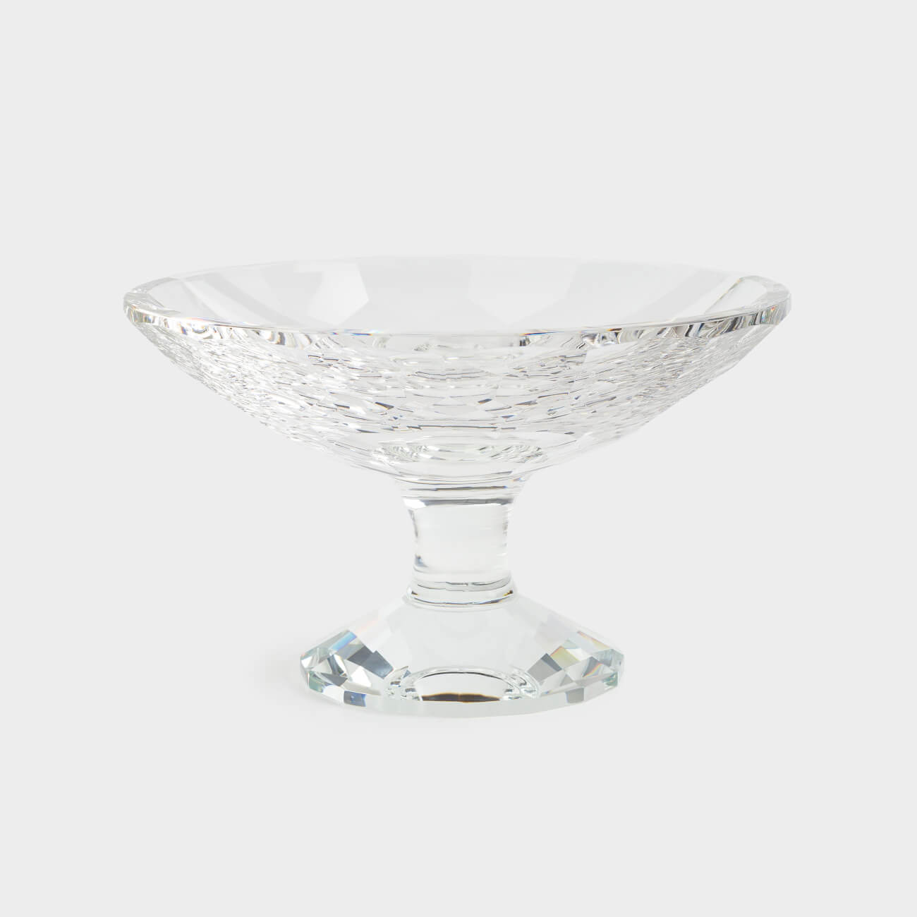 Жеміс вазасы, 20х12 см, аяқты, шыны, Diamond, image-0