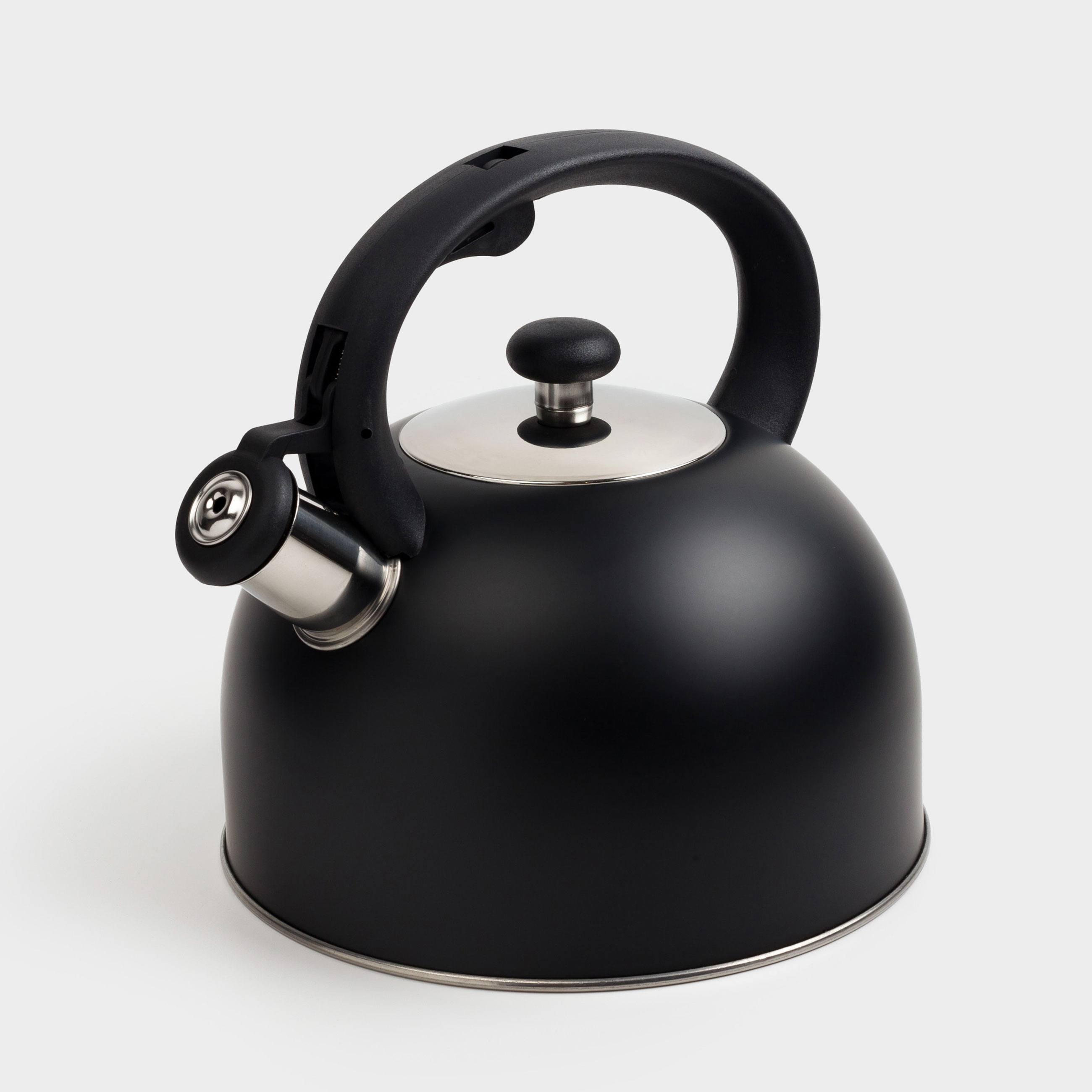 Чайник, 3 л, со свистком, сталь/нейлон, черный, Whistle, image-1