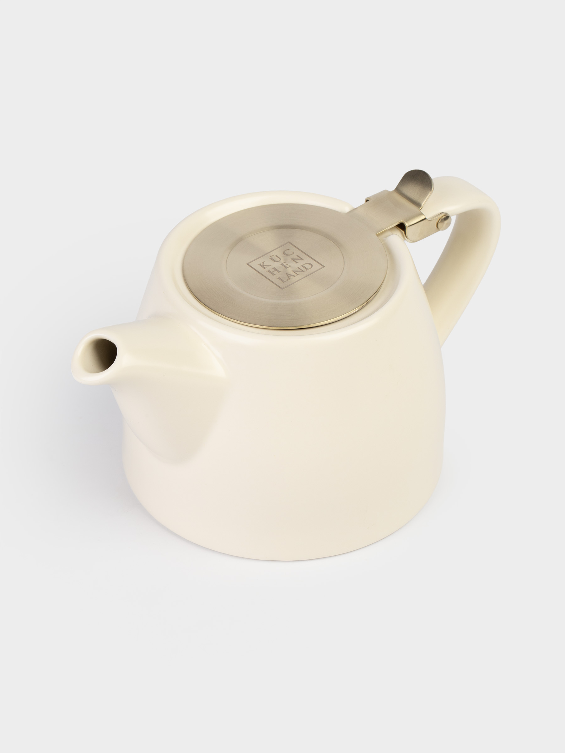 Чайник заварочный, 500 мл, керамика/сталь, молочно-золотистый, Kettle ceramo, image-1