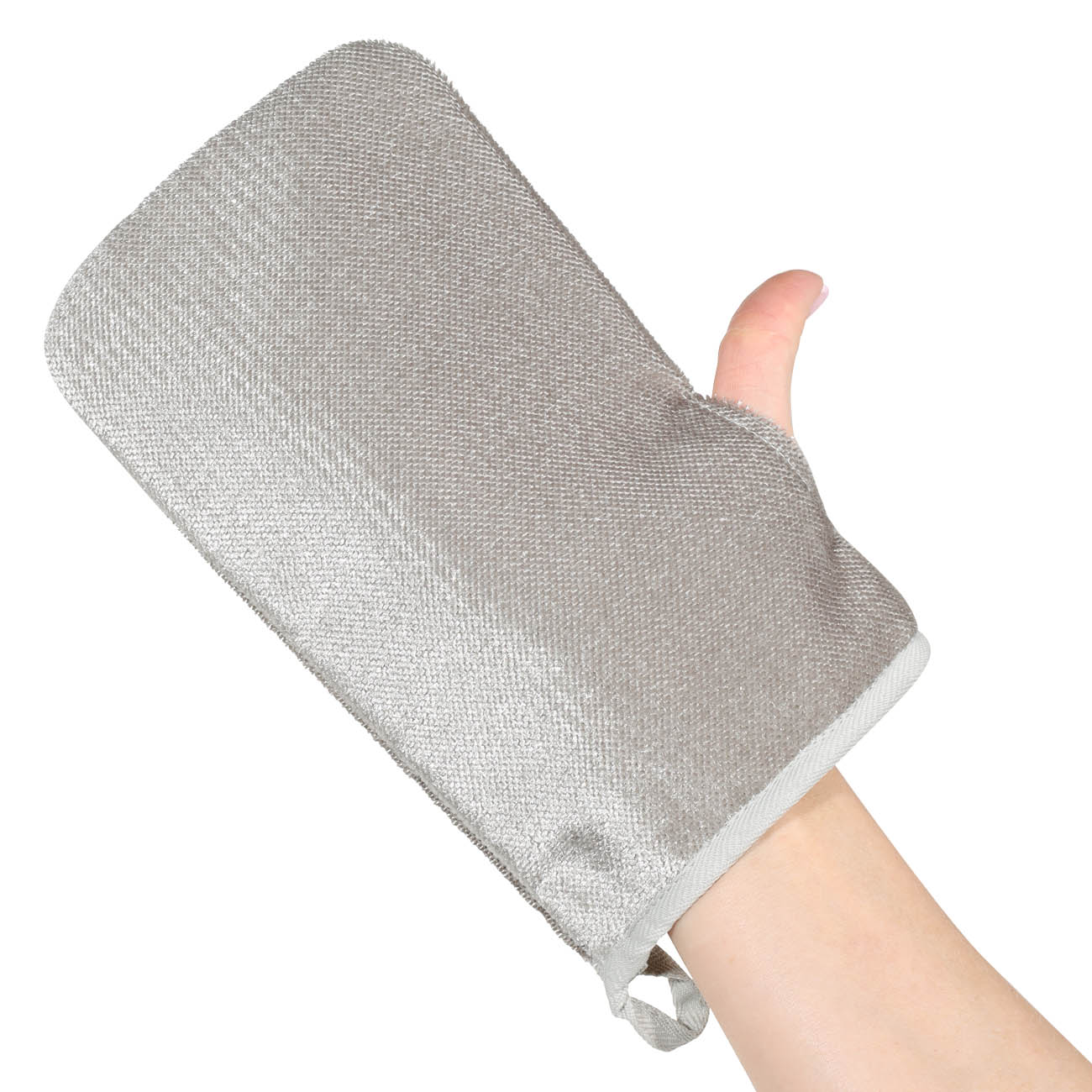 Варежка для чистки от шерсти, 22х13 см, микрофибра, серая, Clean, image-2