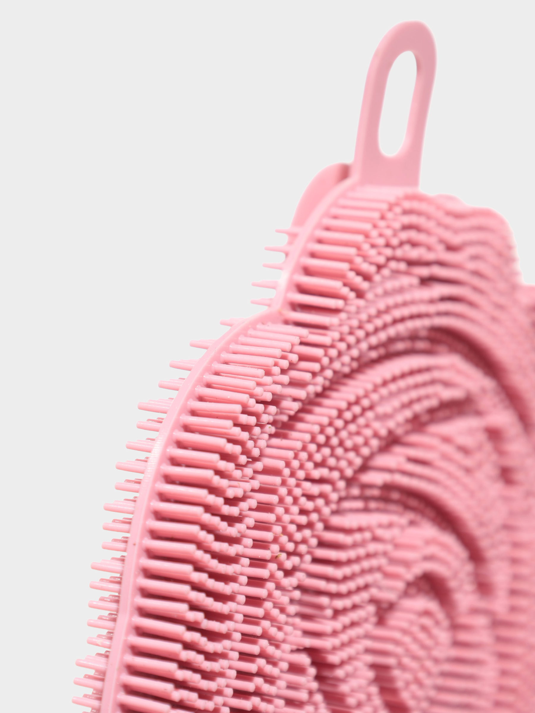 Губка для мытья посуды, 13х11 см, силикон, пудровая, Роза, Manny, image-2