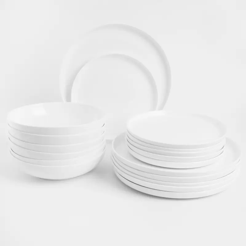 Түскі ас қызметі, 6 парсы, 18 пр, фарфор F, ақ, Ideal white