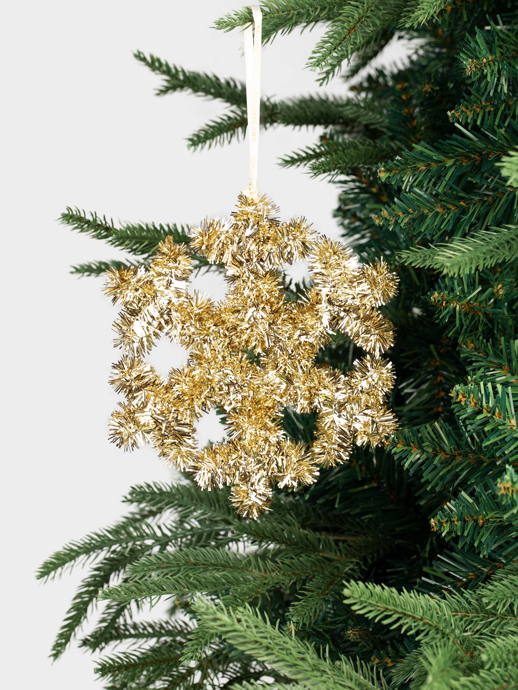 Шырша ойыншығы, 17 см, шырша жылтырағы/пластик, шампан, Қар ұшқыны, Tinsel christmas, image-1