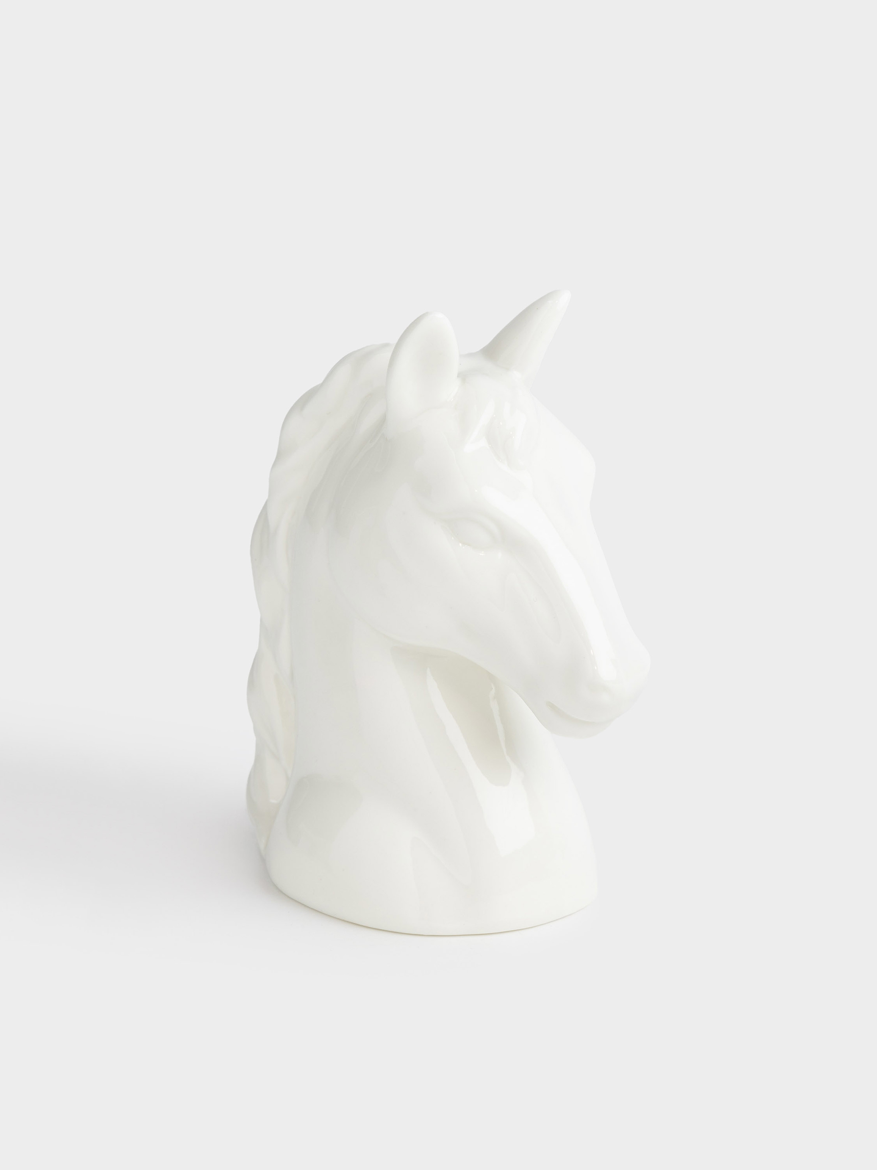 Светильник декоративный, 12 см, фарфор P, молочный, Голова лошади, Horse milky, image-0