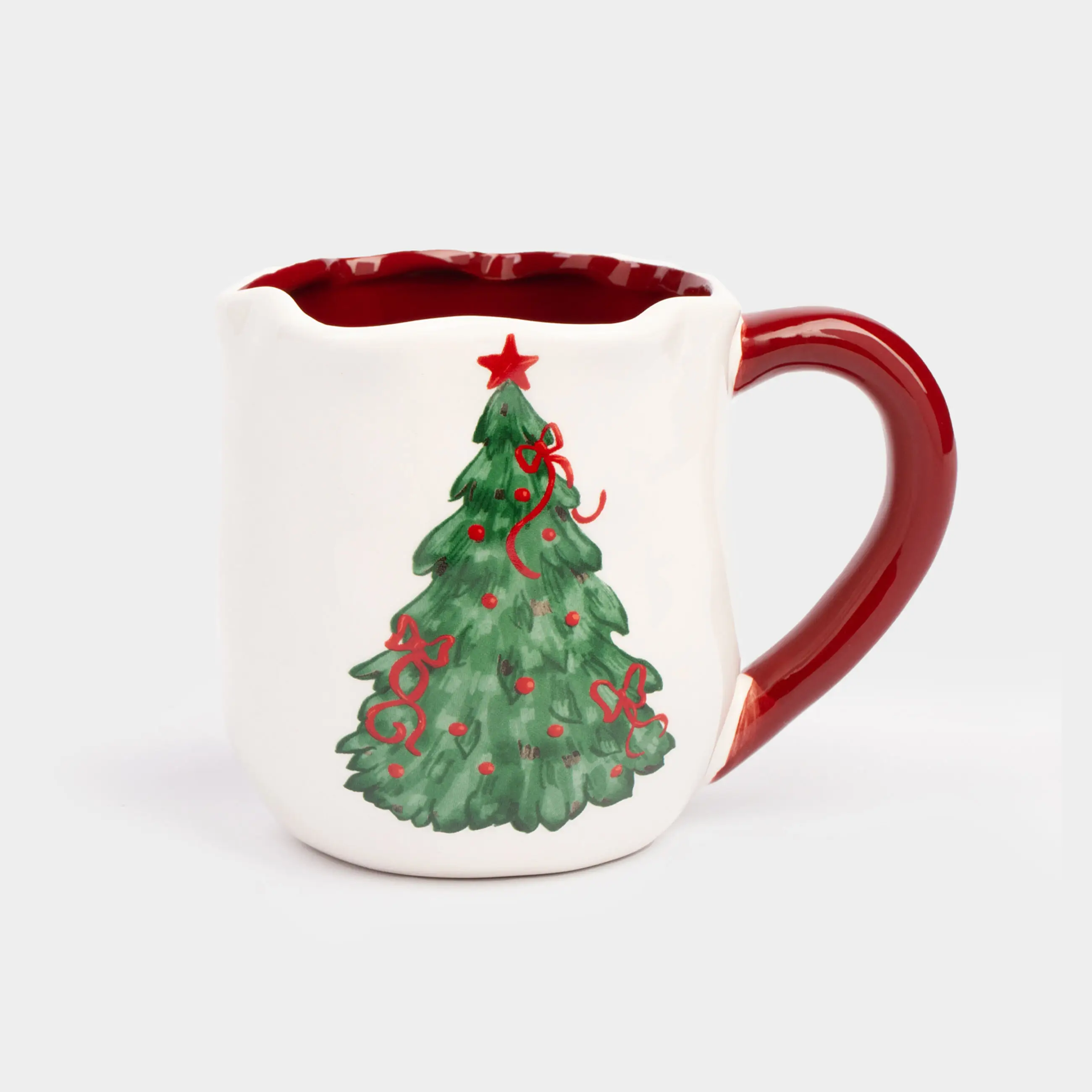 Саптыаяқ, 360 мл, керамика, Бантиктері бар шырша және жылқы, Christmas tree