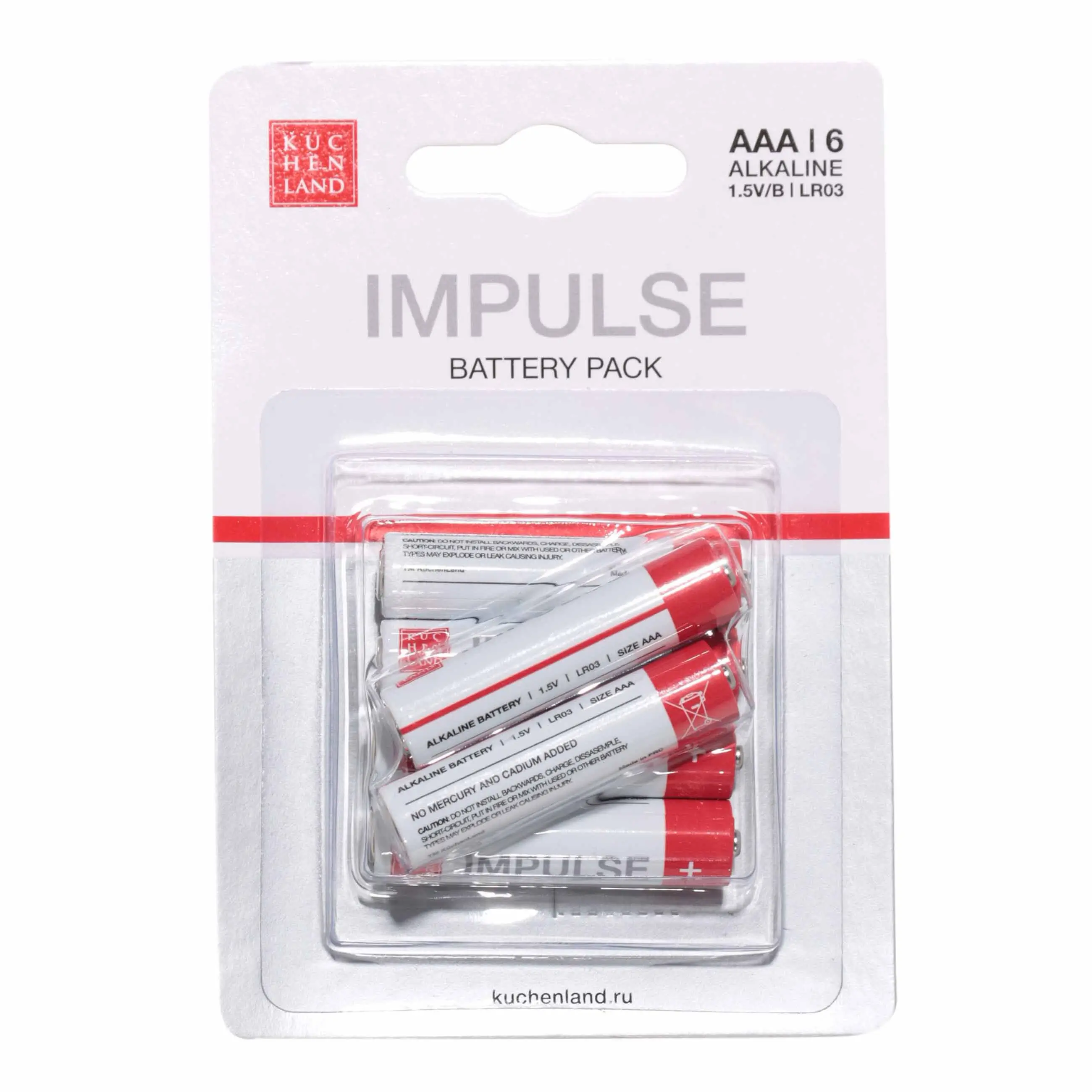 Батарейка AAA LR03, щелочная, 6 шт, Impulse, image-0