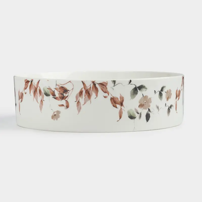Блюдо, 23х7 см, с бортами, фарфор N, Осенние листья, Refined floral