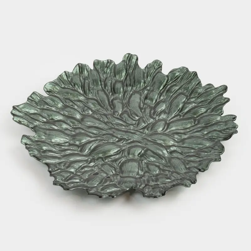 Блюдо, 33 см, стекло Р, зеленое, Pion color ,image-0
