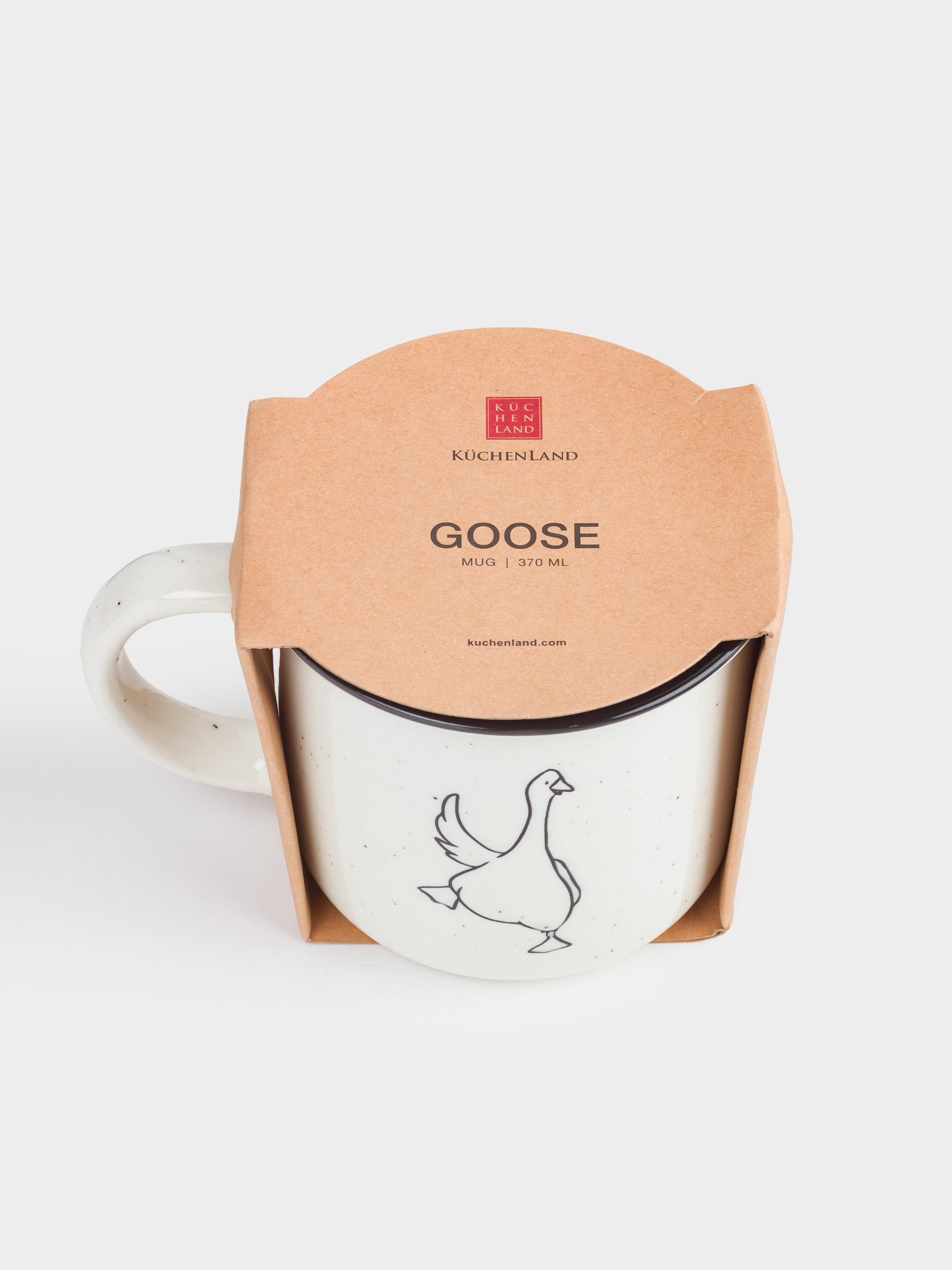 Кружка, 370 мл, фарфор N, молочная, в крапинку, Гусь, Goose, image-3