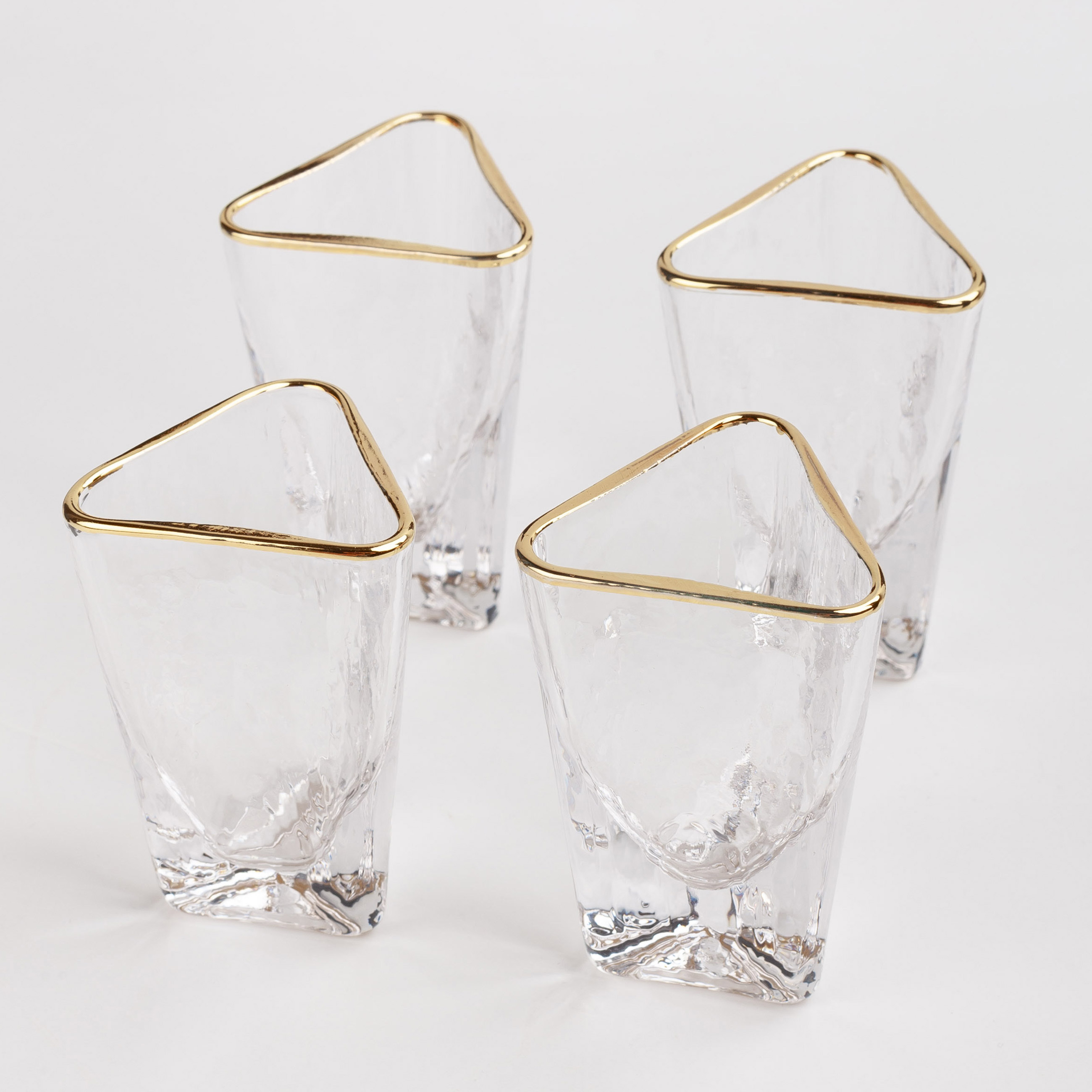 Стопка для водки, 40 мл, 4 шт, стекло, золотистый кант, Triangle Gold, image-1
