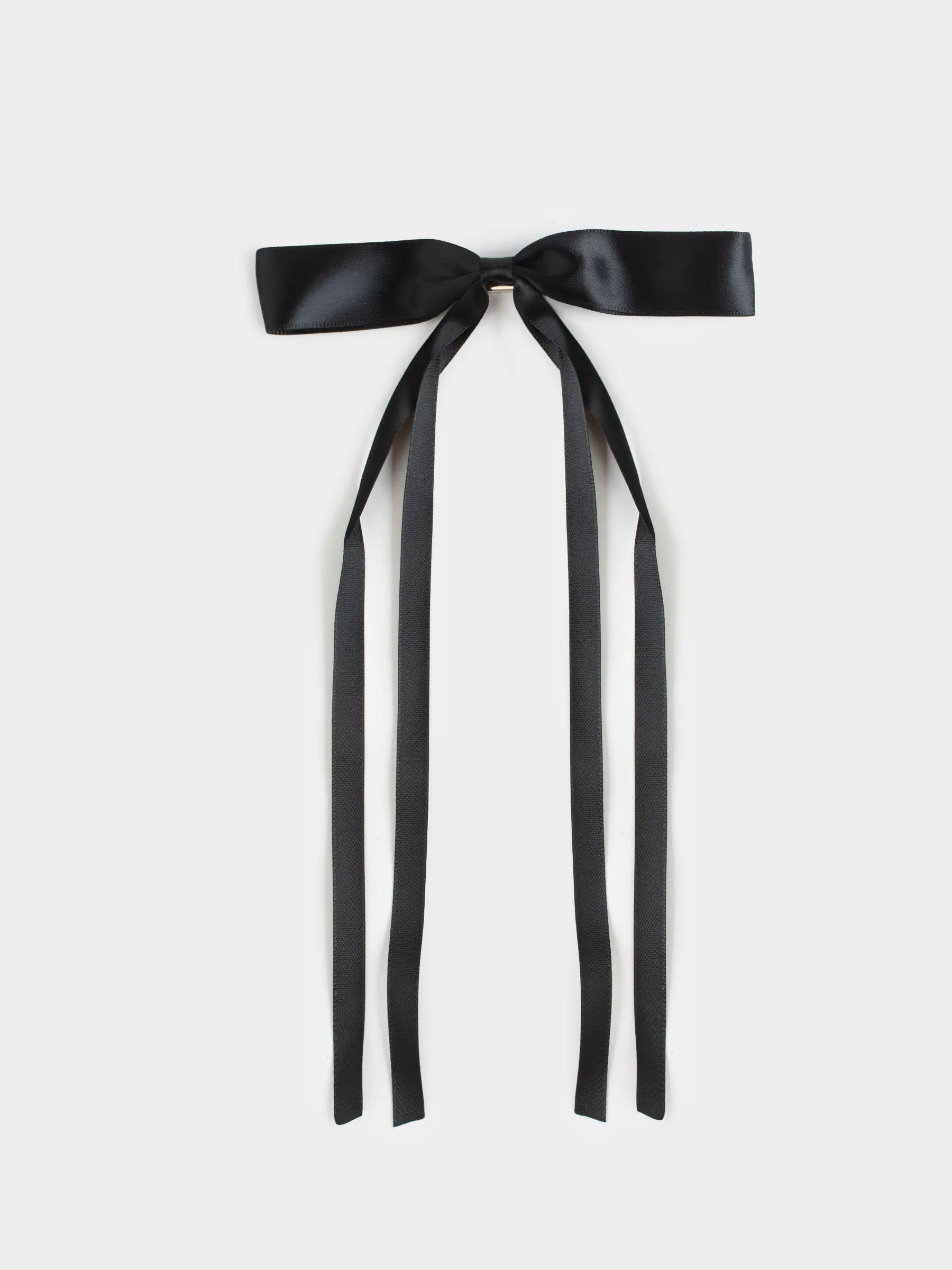 Шаш қыстырғыш, 25 см, сәтен/металл, қара, Бантик, Silk