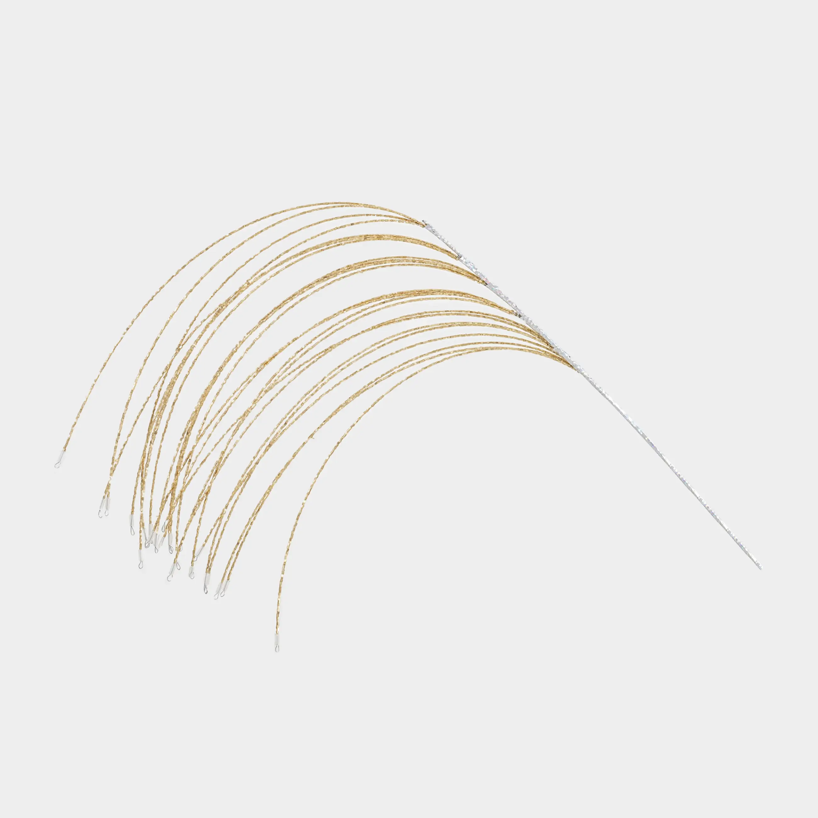 Ветка декоративная, 62 см, бисер/металл, золотистая, Ива, Curved decor
