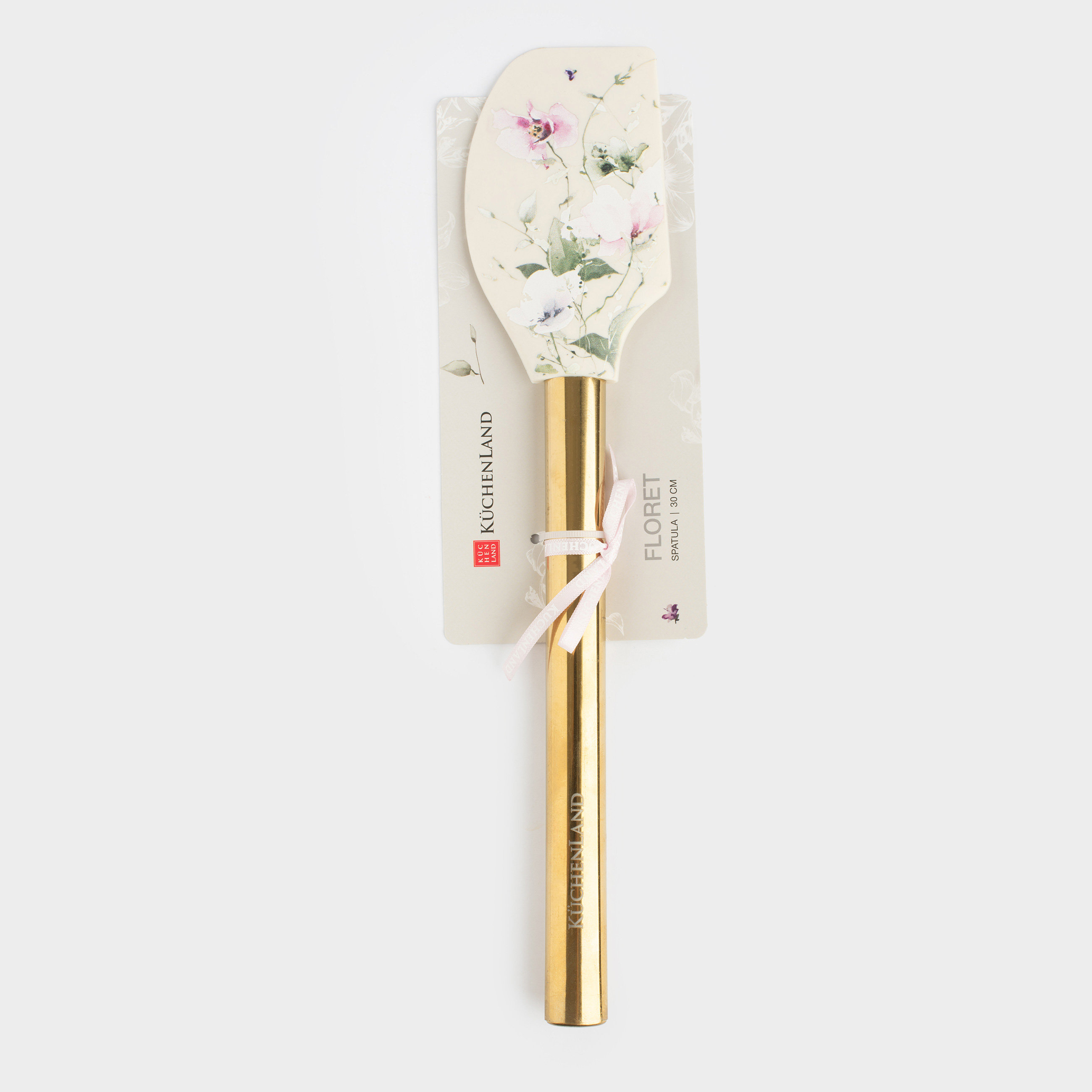 Лопатка-шпатель, 30 см, силикон/сталь, Сиреневые цветы, Floret, image-3