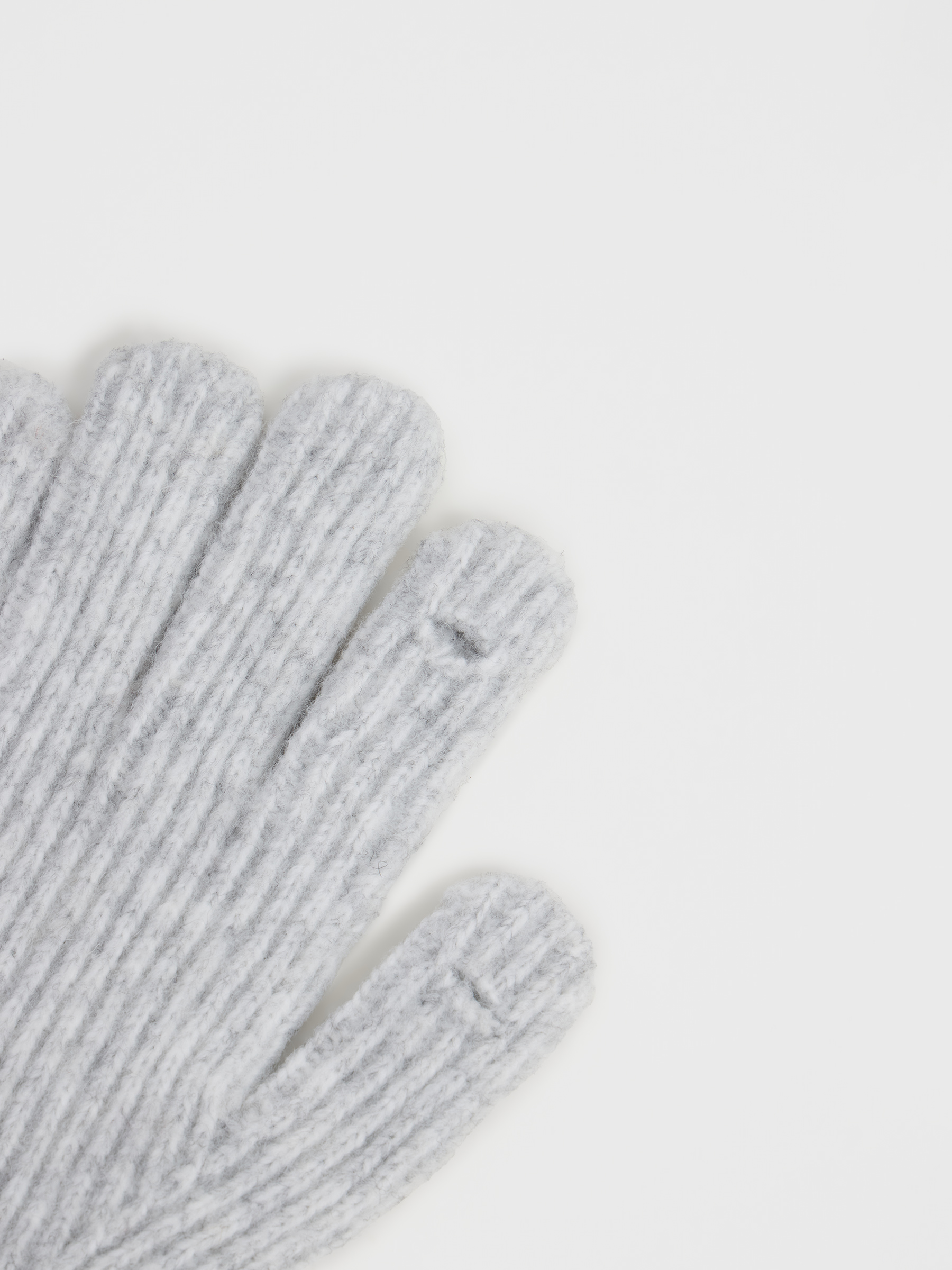 Перчатки женские, единый размер, полиэстер/акрил/нейлон, серые, Knitting, image-1