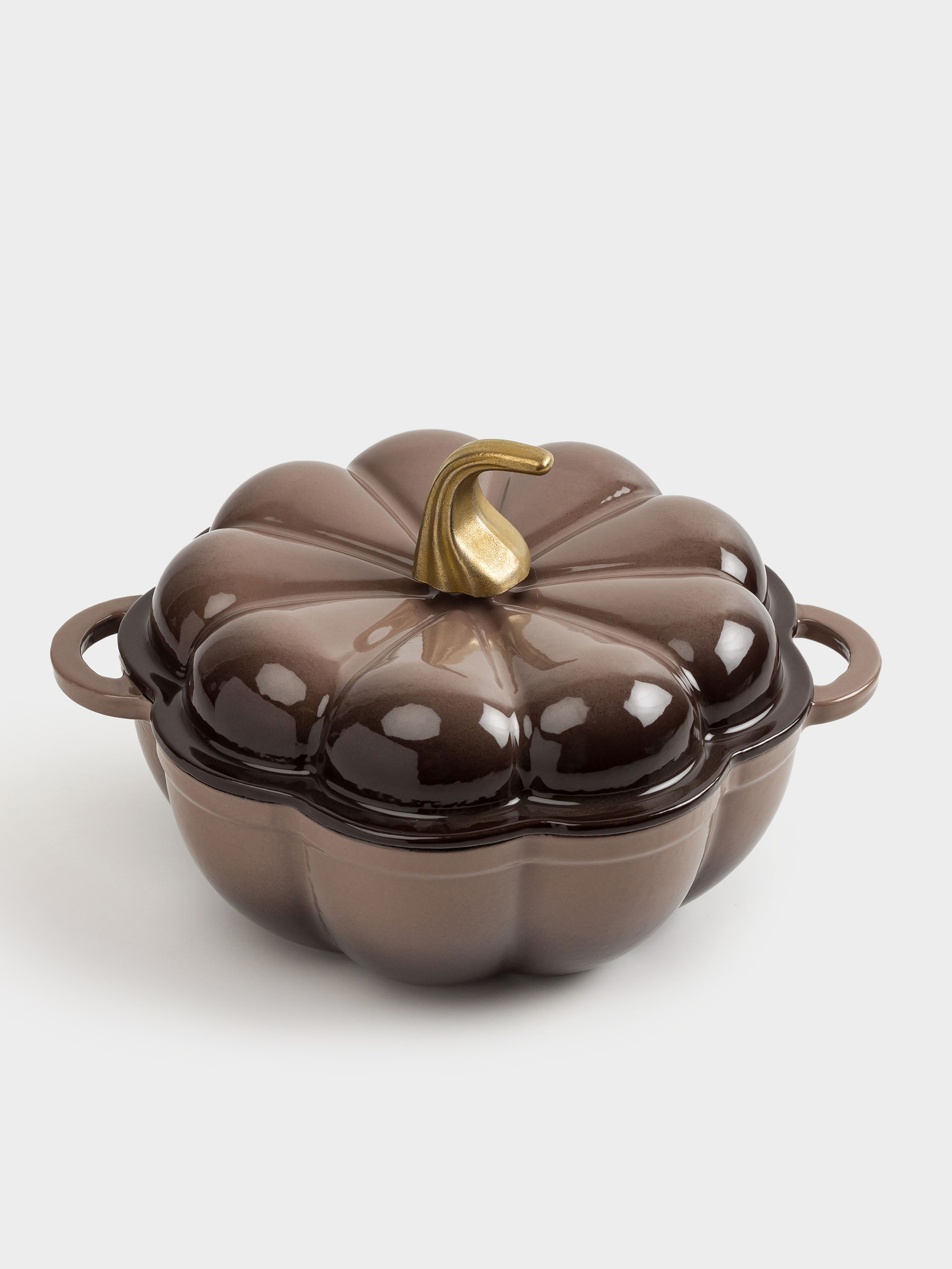 Кәстрөл, 20 см, 1,7 л, қақпағы бар, шойын, қоңыр, асқабақ, Gourd, image-7