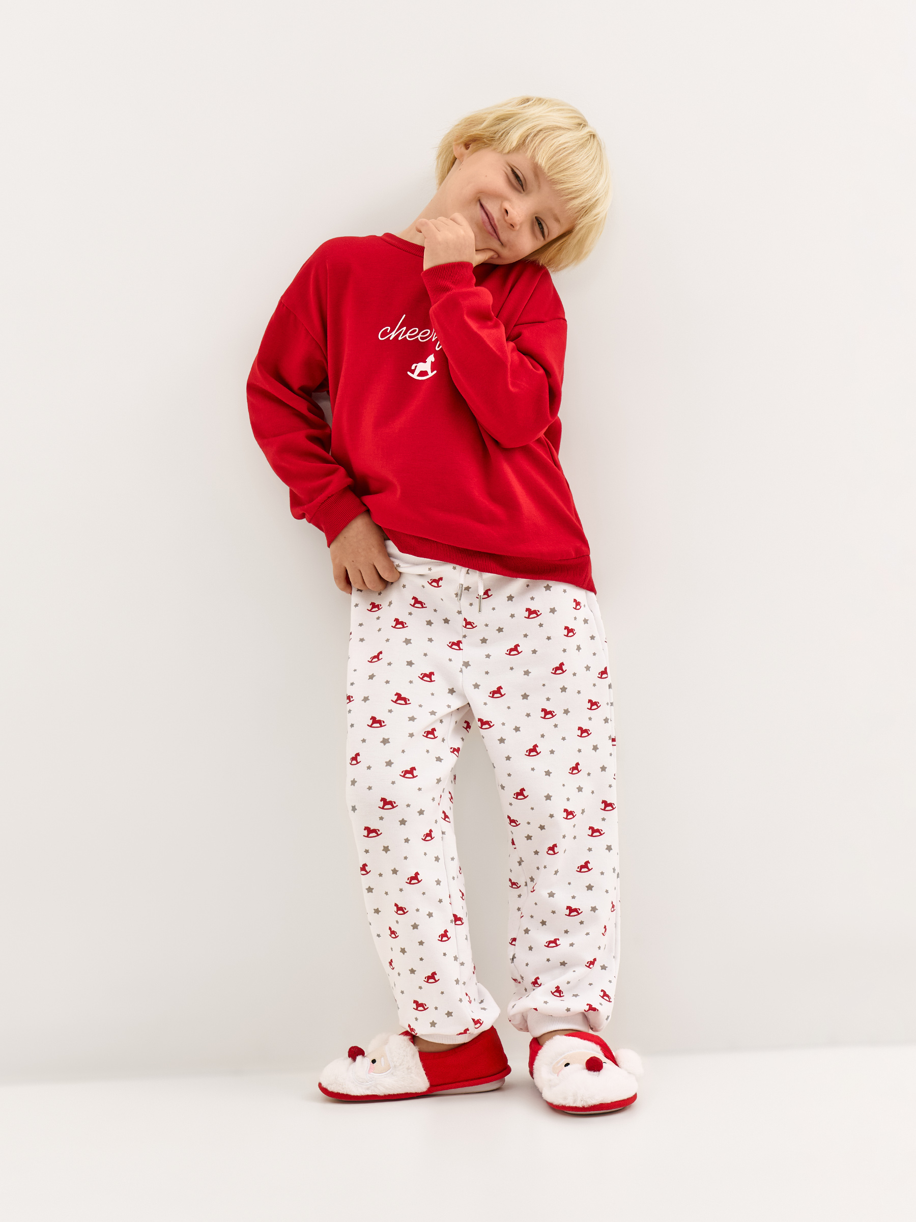 Комплект детский, домашний, р. 104 см, полиэстер/вискоза, красно-белый, Jodie-k, image-6