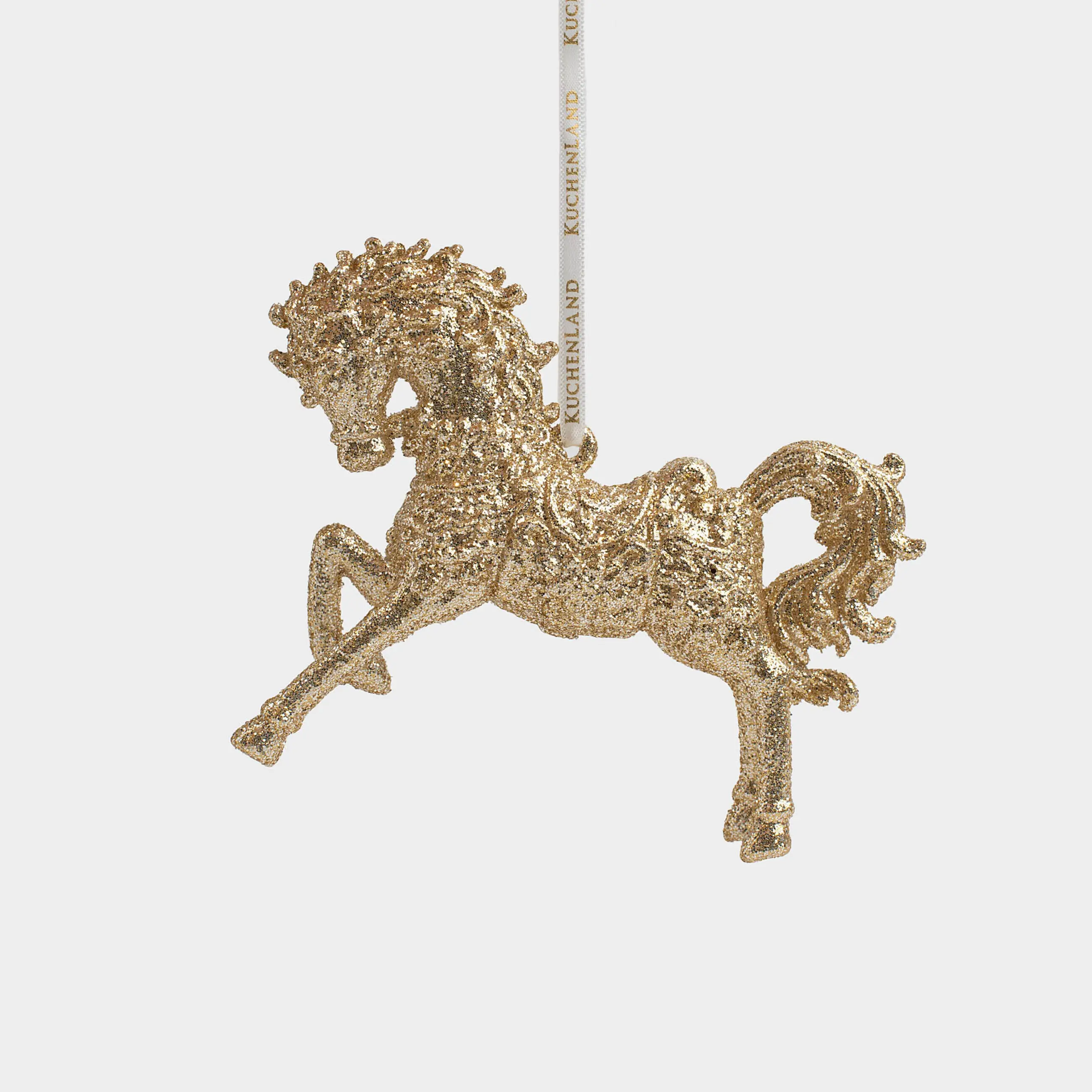 Шырша ойыншығы, 12х10 см, акрил, жылтырақтары бар, шампан, Жылқы, Figure sparkle