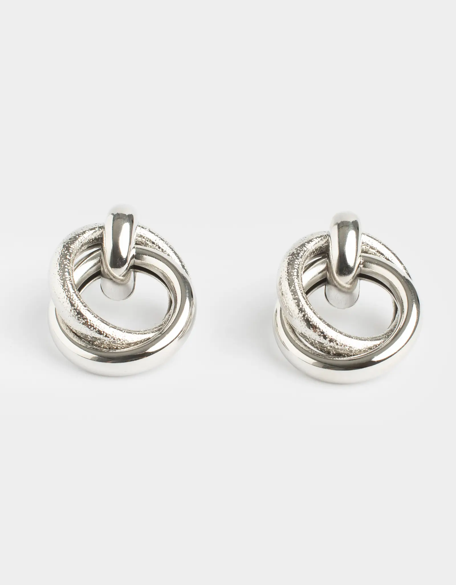 Пуссет сырғалары, 3 см, 2 дана, металл, күміс, Jewelry