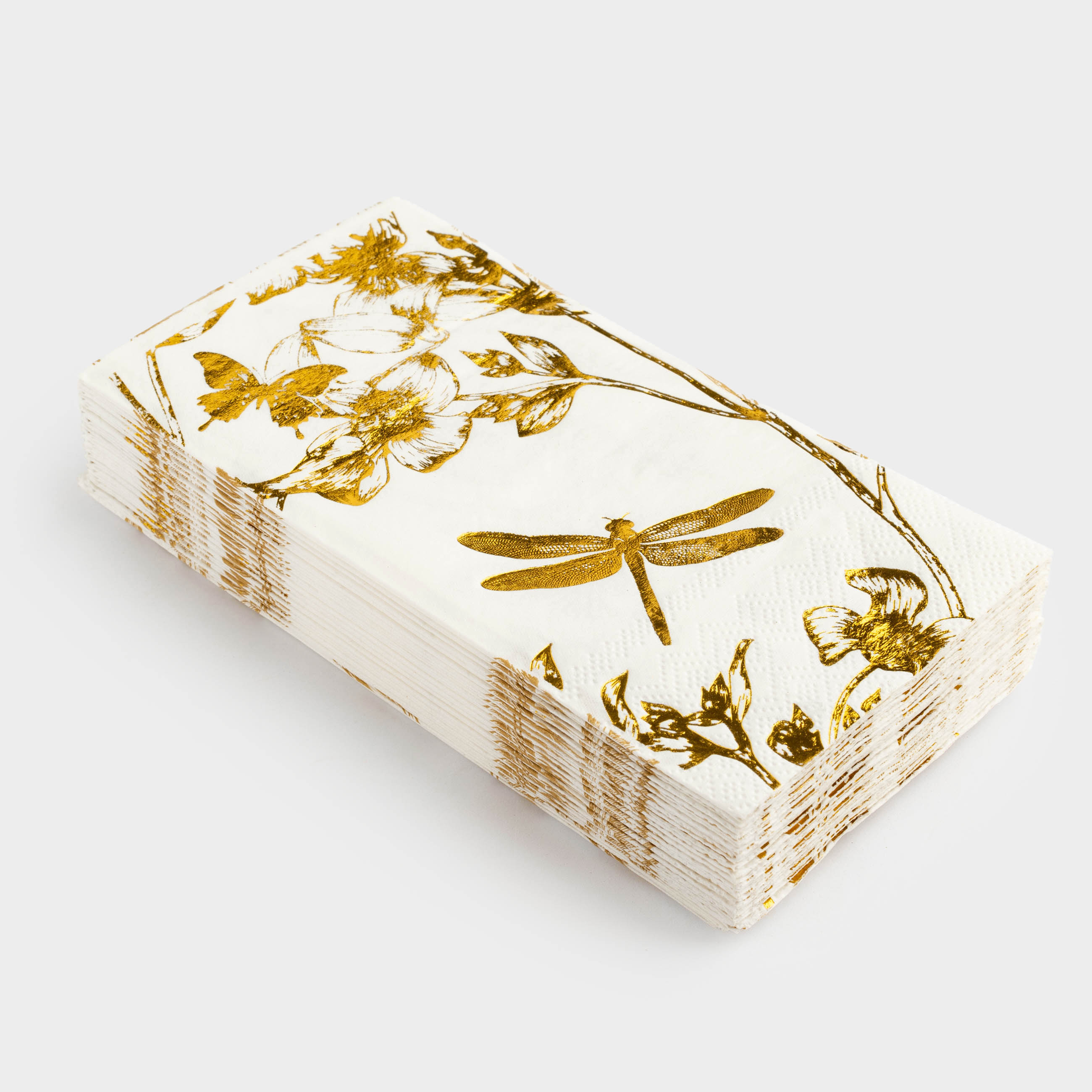 Салфетки бумажные, 33х33 см, 20 шт, прямоугольные, белые, Цветы, Flower garden, image-0