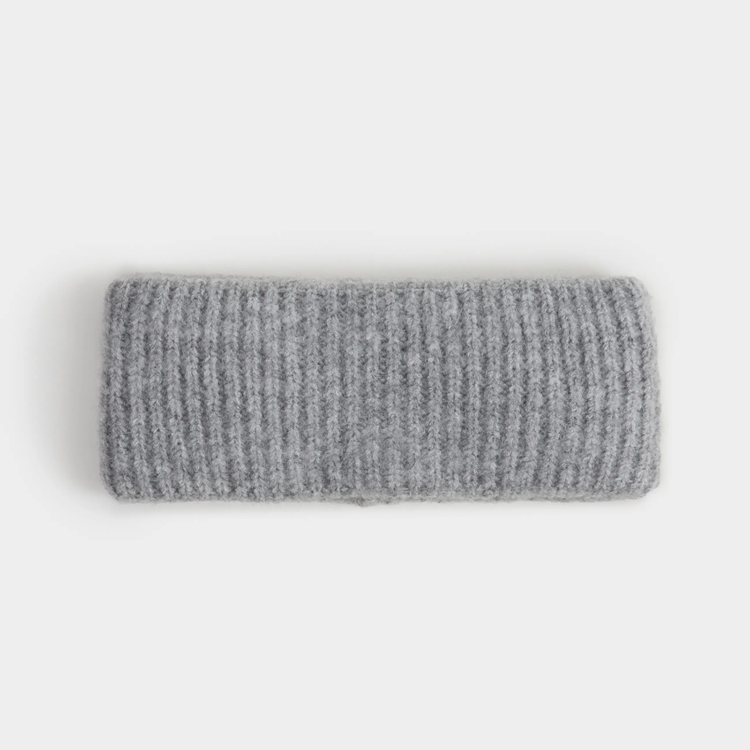 Повязка на голову женская, единый размер, акрил/полиэстер, серая, Knitting