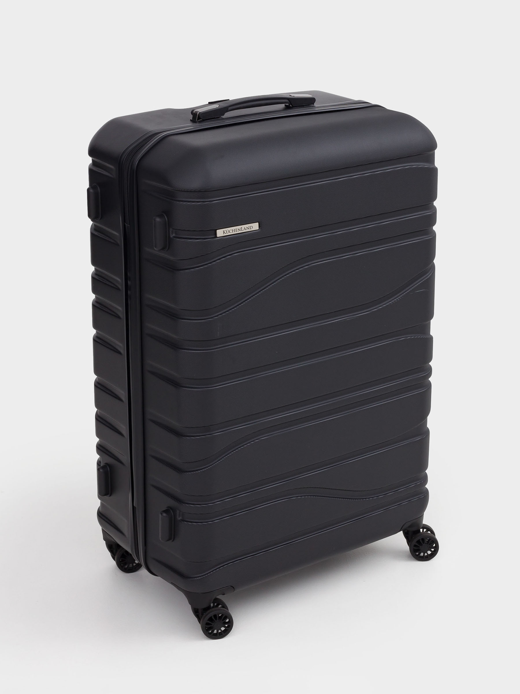 Чемодан L, 52х29х77 см, 4,2 кг, с замком, пластик, черный, Travel comfort, image-3