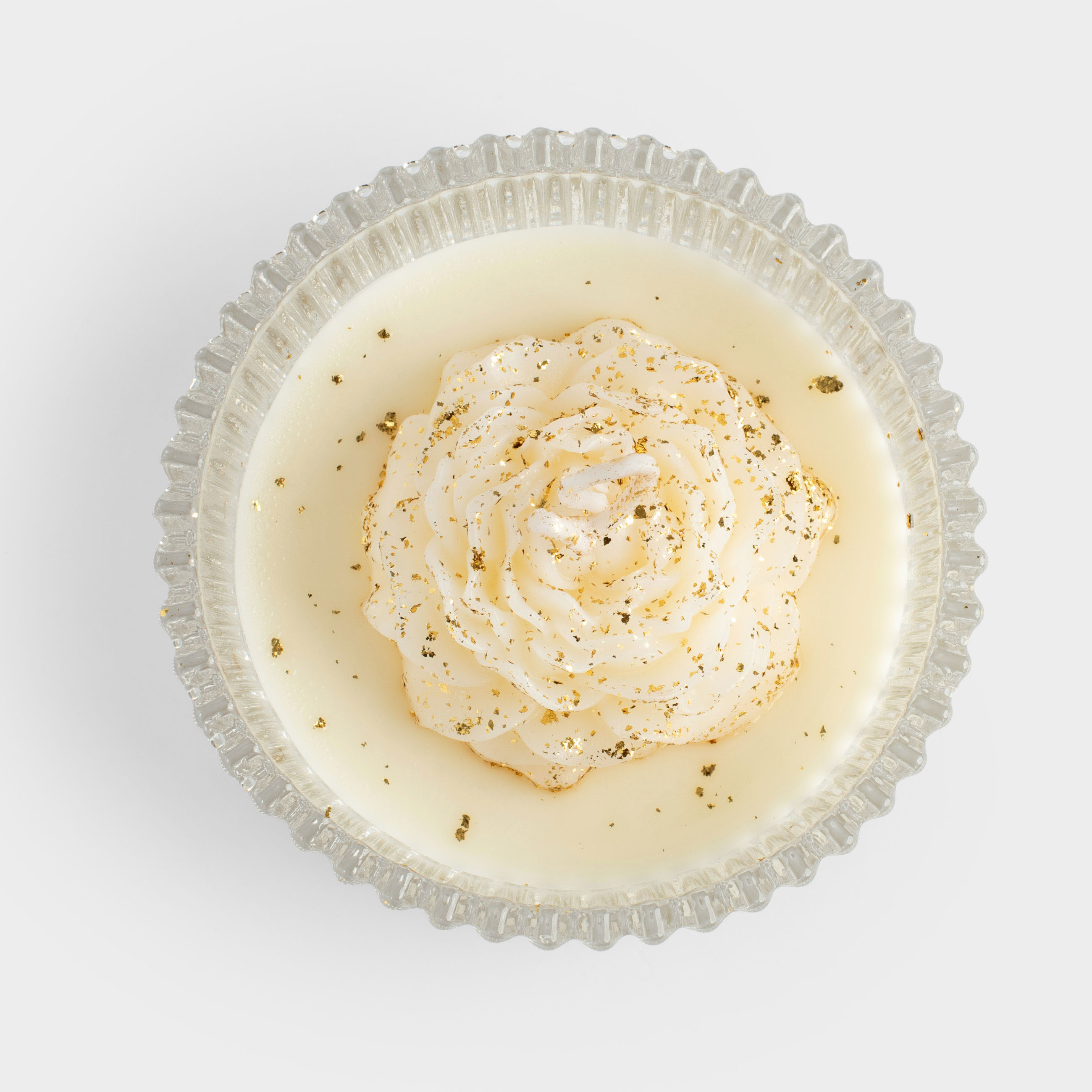 Свеча ароматическая, 8 см, с блестками, в подсвечнике, стекло, Coconut, Роза, Rose, image-2