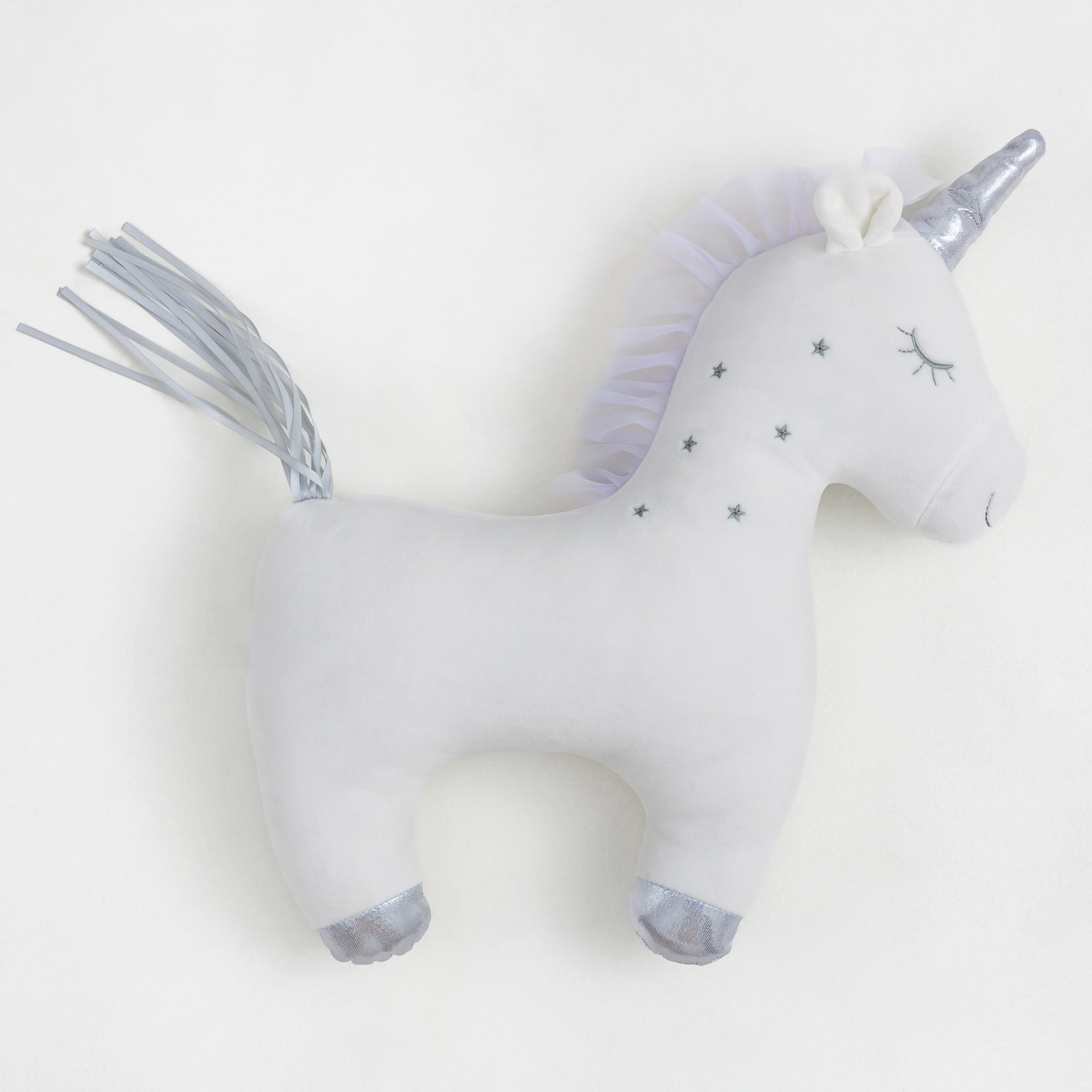 Сәндік жастық, 40х48 см, полиэстер, ақ, Бір мүйізді, Unicorn, image-1