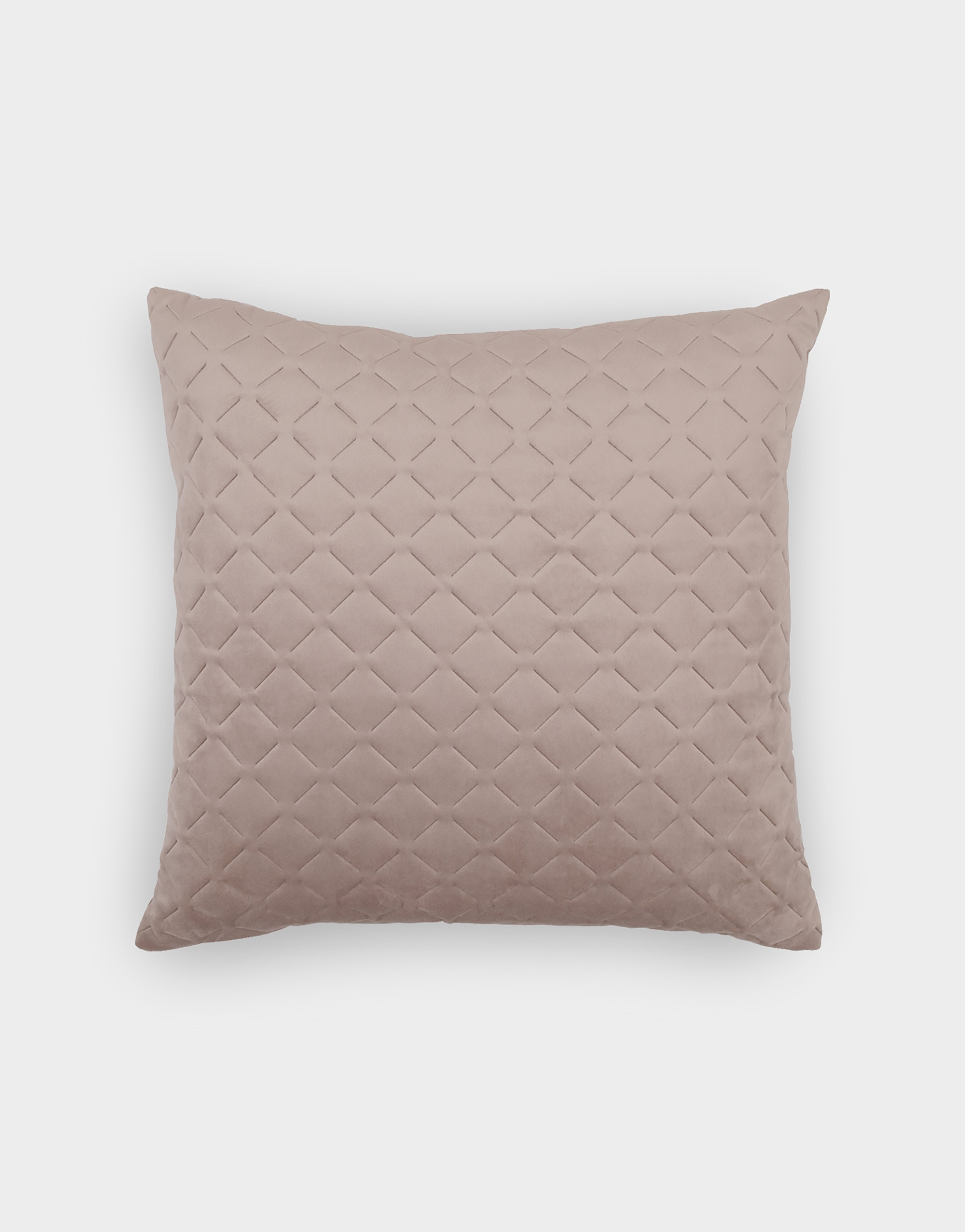 Подушка декоративная, 45х45, стеганая, вельвет, серая, Ромбы, Sewing, image-0