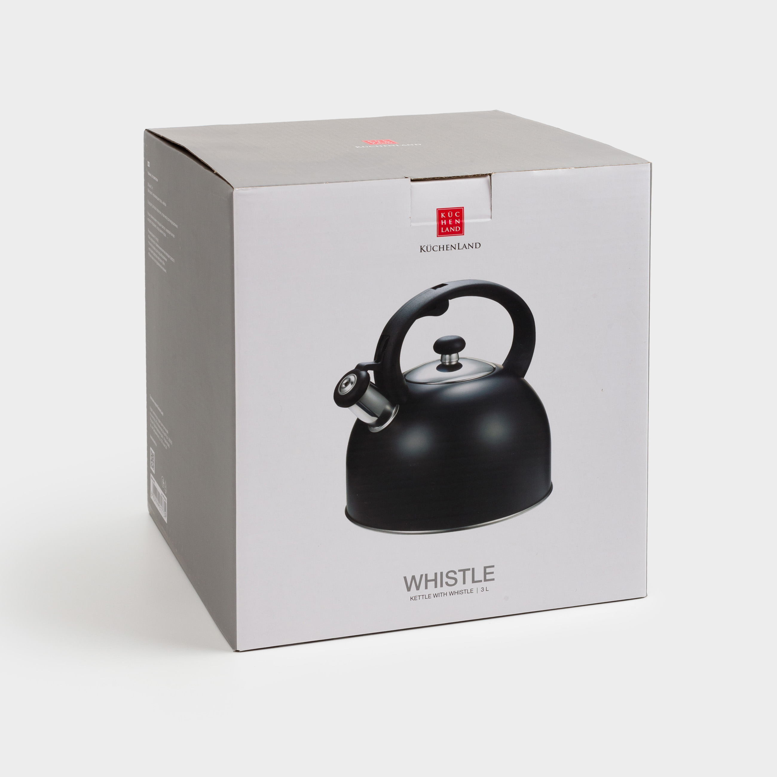 Чайник, 3 л, со свистком, сталь/нейлон, черный, Whistle, image-7