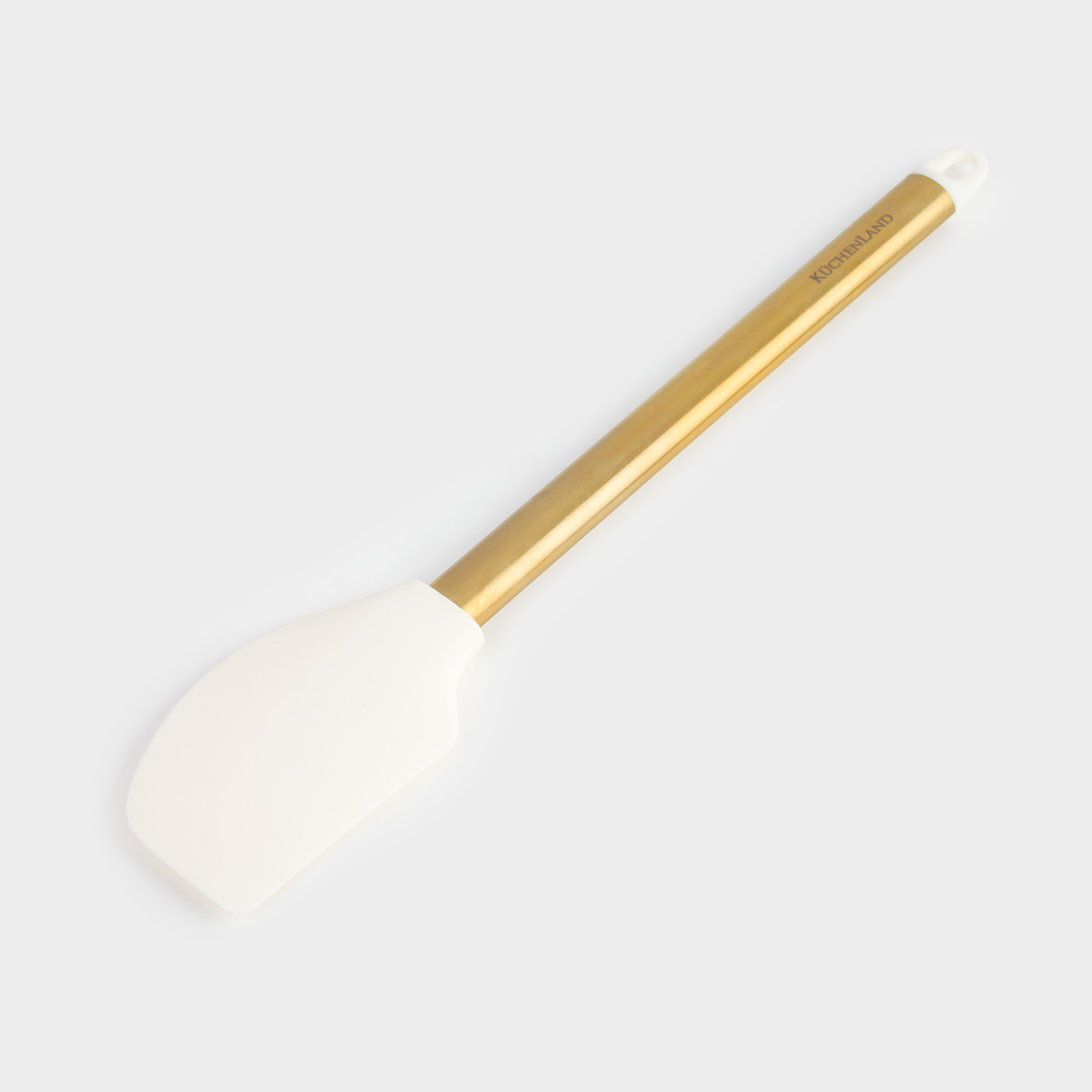 Лопатка-шпатель, 28 см, силикон/сталь, молочная, Bello gold, image-2