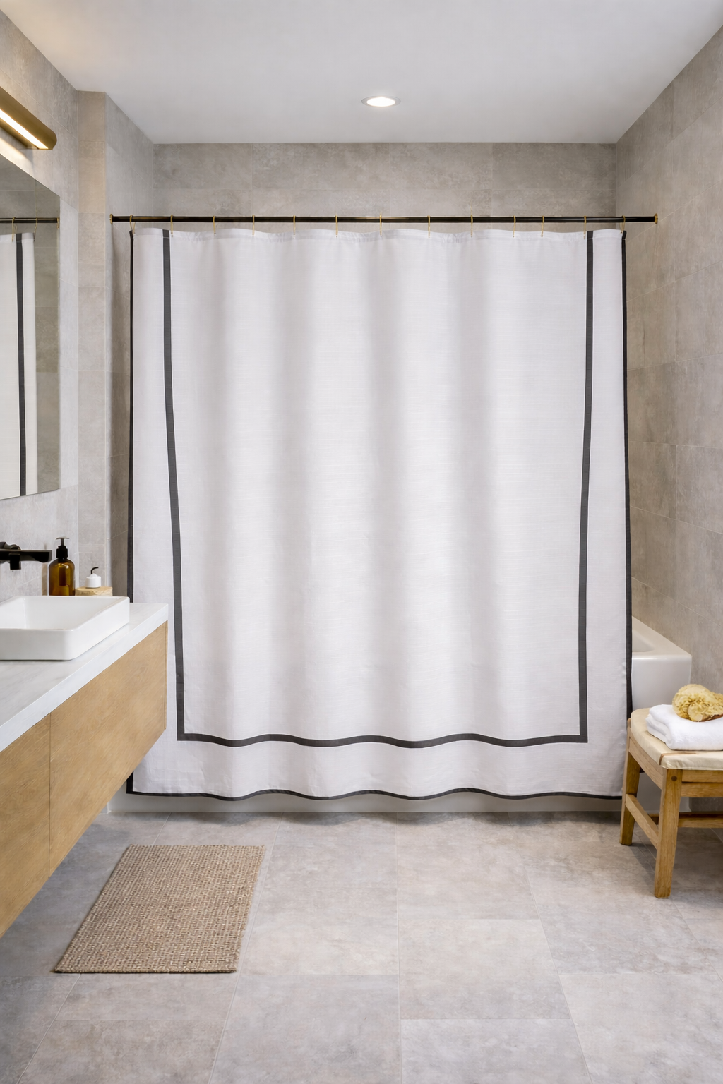 Штора для ванной, 180х180 см, с кольцами, полиэстер/металл, бежевая, Кант, Protection, image-6