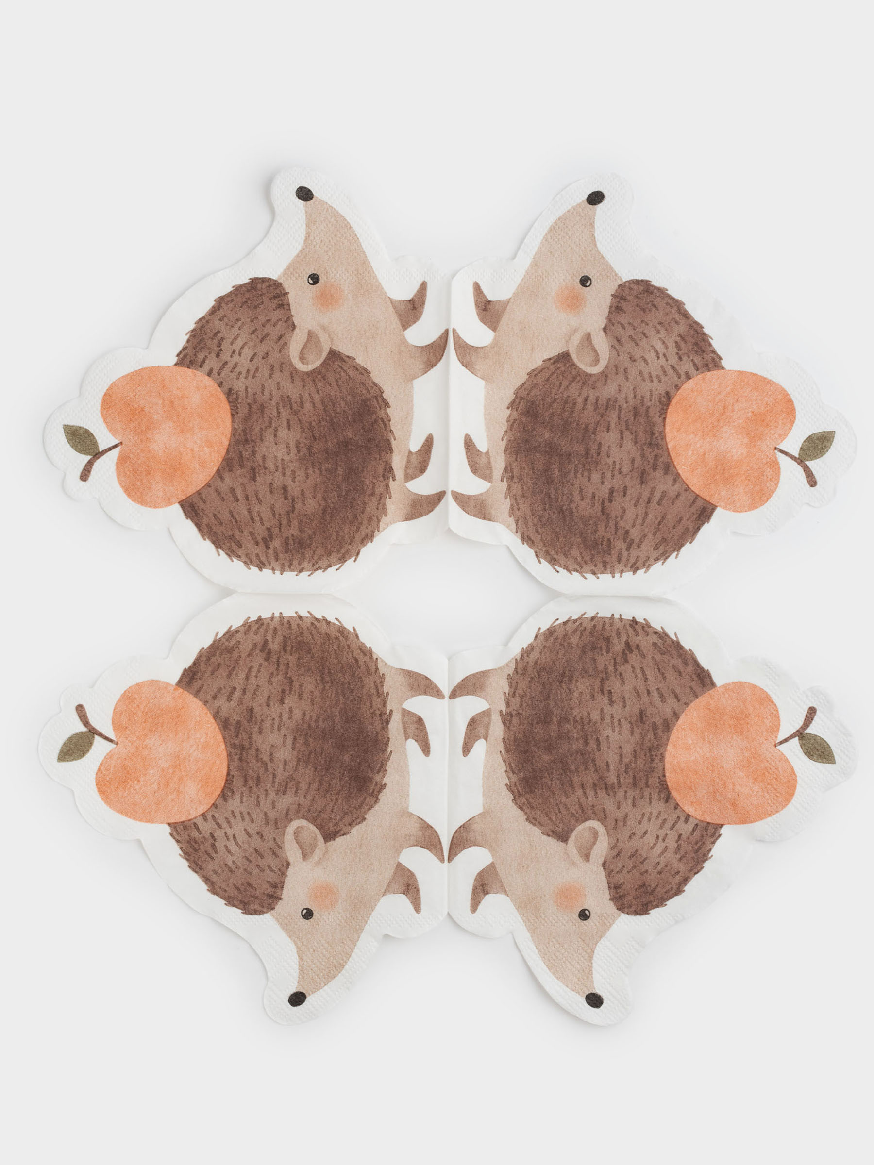 Қағаз майлықтар, 28х32 см, 20 дана, бұйра, қоңыр, Кірпі, Forest animals, image-5