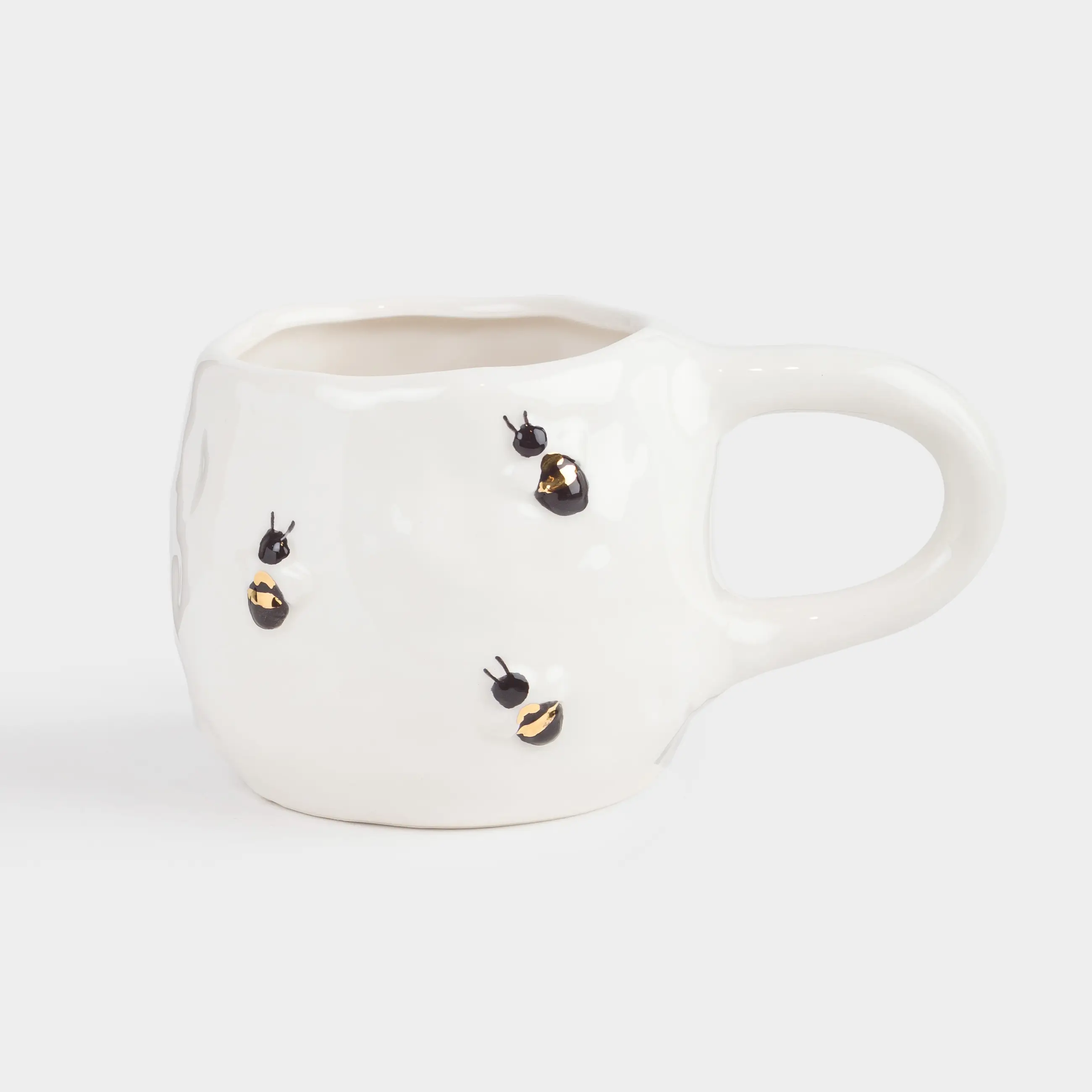 Кружка, 400 мл, керамика, молочная, Пчелы, Honey, image-0