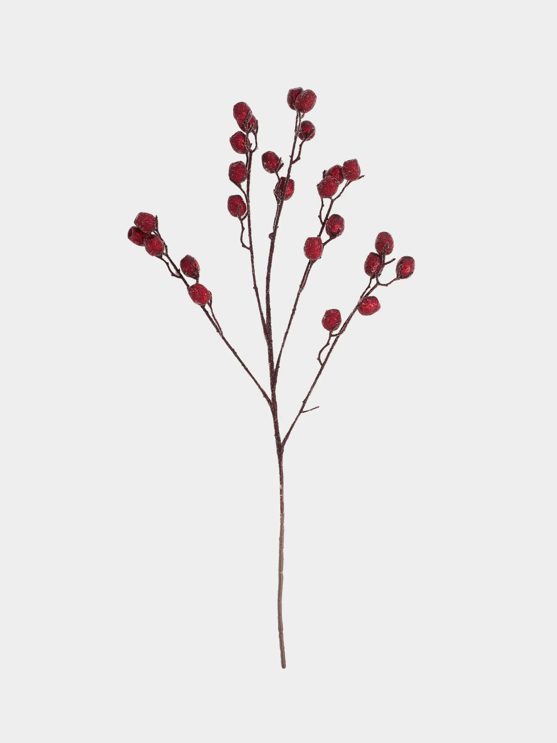 Сәндік бұтақ, 70 см, пенопласт, Қызыл жидектер, Red berry, image-0